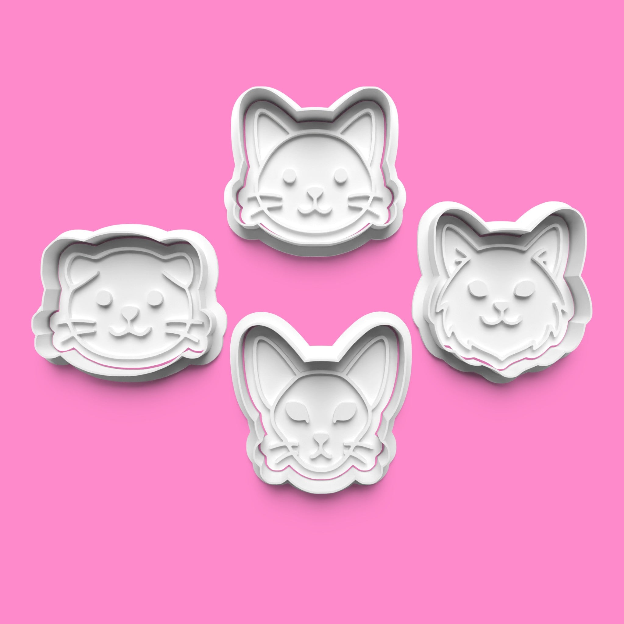 Cat Face Cookie Cutter Set - 4 Unique Designs for Cat Lovers