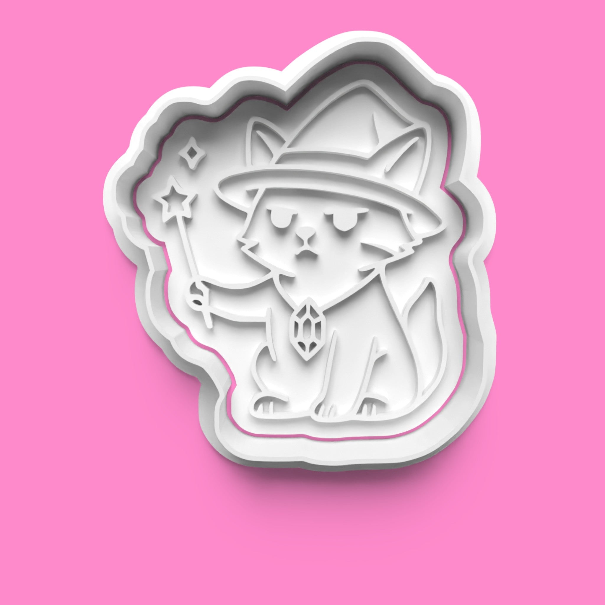 Magical Wizard Cat Cookie Cutter Set - Whimsical Witchy Felines