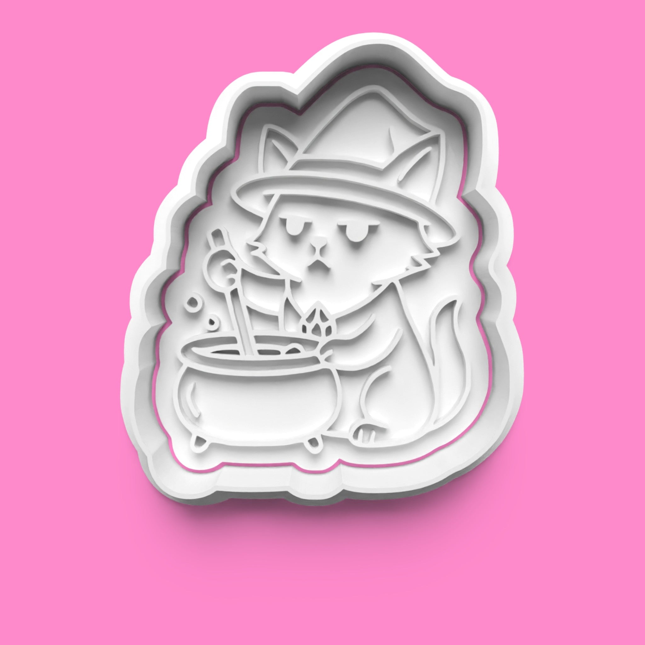 Magical Wizard Cat Cookie Cutter Set - Whimsical Witchy Felines