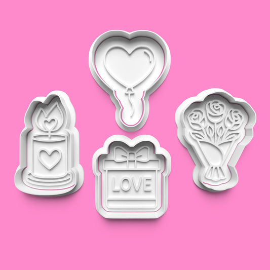 Romantic Valentines Gifts Cookie Cutter Set - 4-Piece