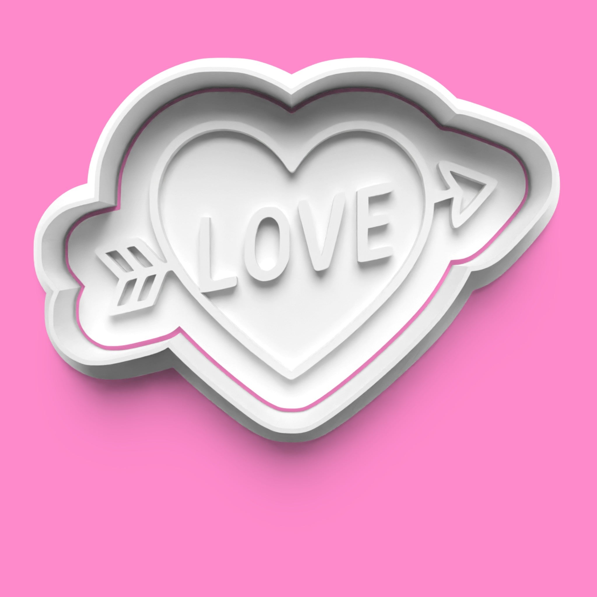 Love & Romance Cookie Cutter Set - Winged Heart, Padlock, Key, Letter