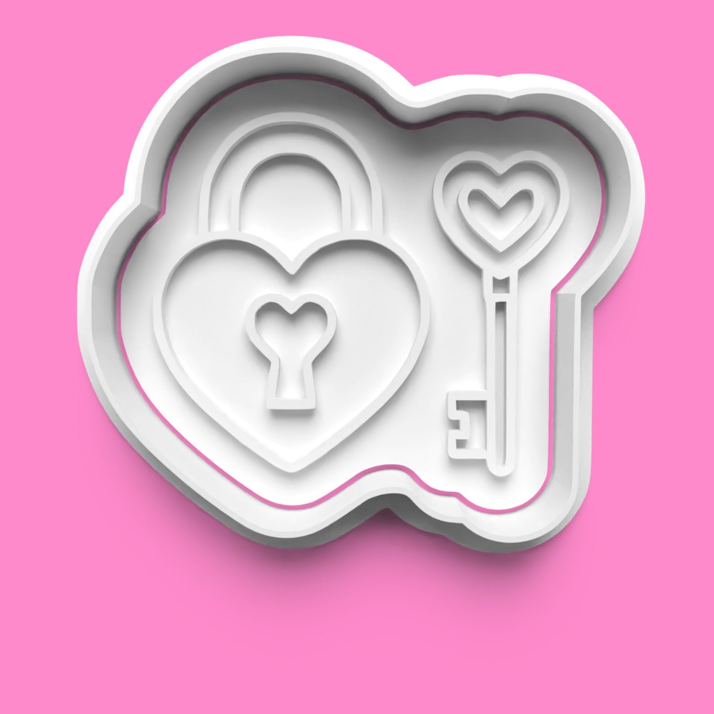 Love & Romance Cookie Cutter Set - Winged Heart, Padlock, Key, Letter