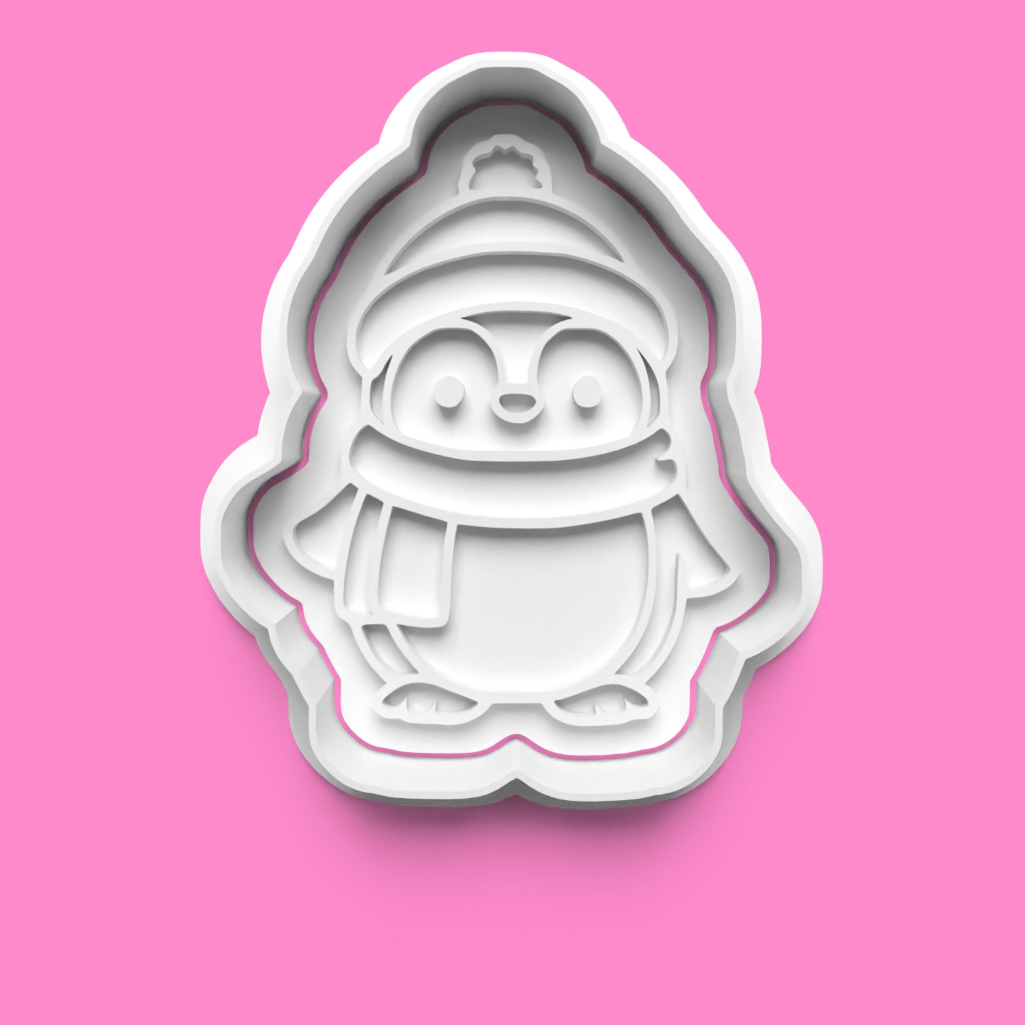 Cute Penguin Cookie Cutter Set - Heart, Winter Scarf & Ice Cream Designs - Multiple Sizes