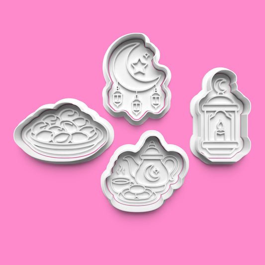 Ramadan & Eid Cookie Cutter Set - Crescent Moon, Lantern & Tea Designs - Multiple Sizes