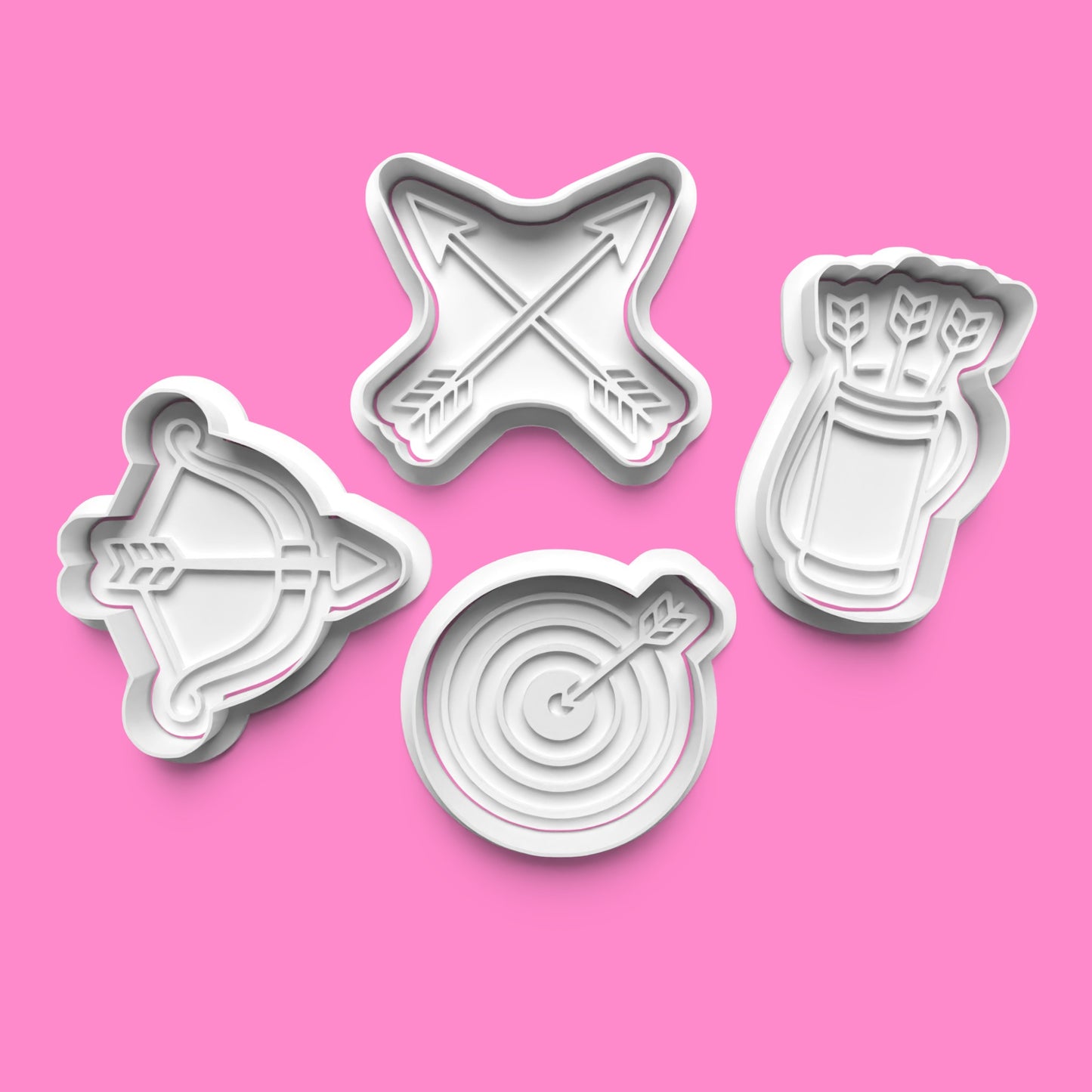 Archery & Cupid Cookie Cutter Set | Bow, Arrow, & Target Designs | Various Sizes