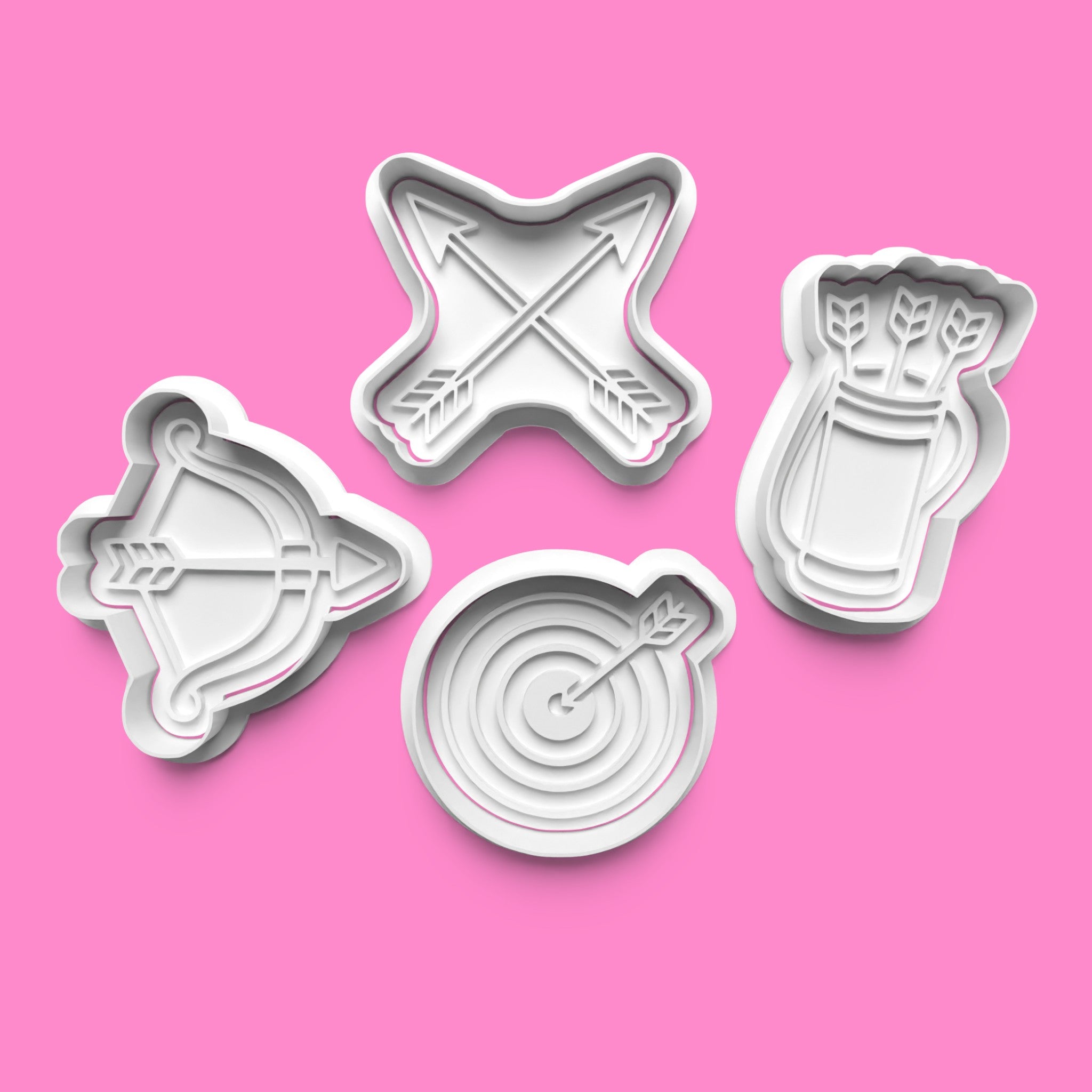 Archery & Cupid Cookie Cutter Set | Bow, Arrow, & Target Designs | Various Sizes