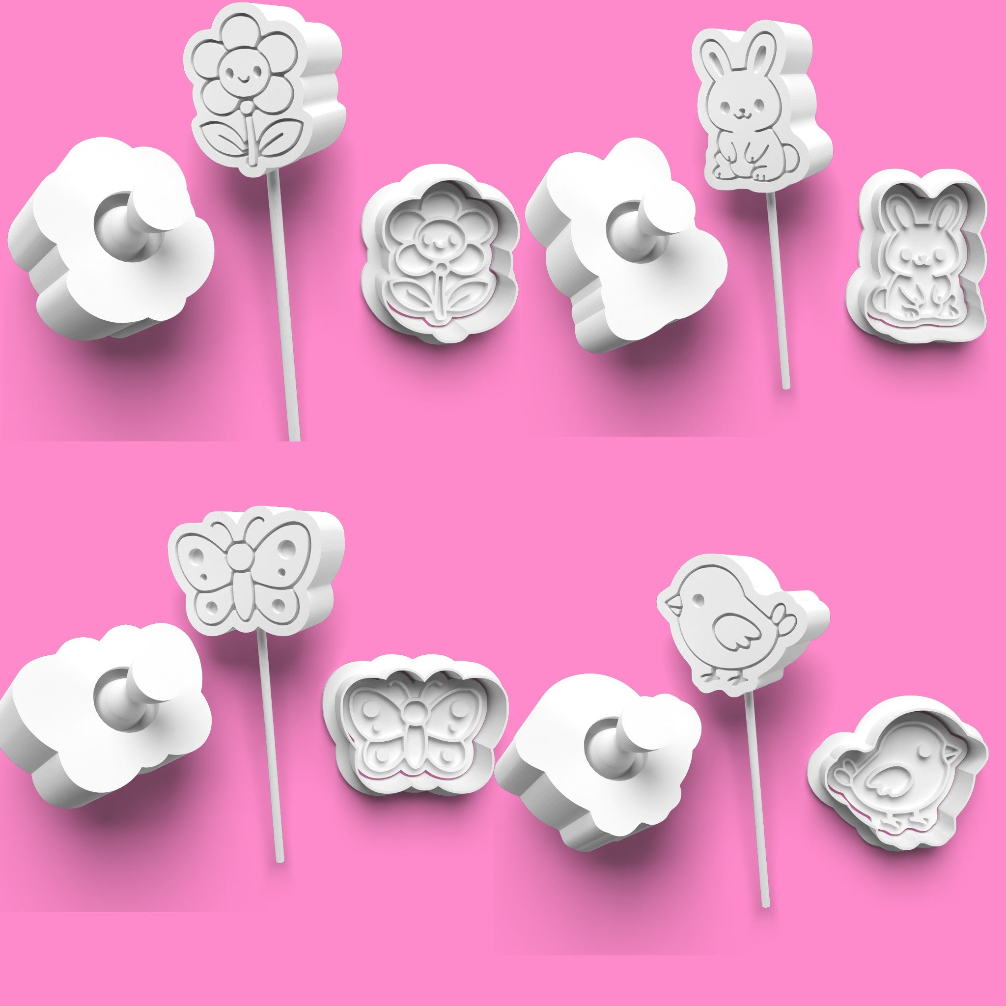 4-Piece Spring Animal Cake Pop Mold Set | Bunny, Chick, Flower & Butterfly