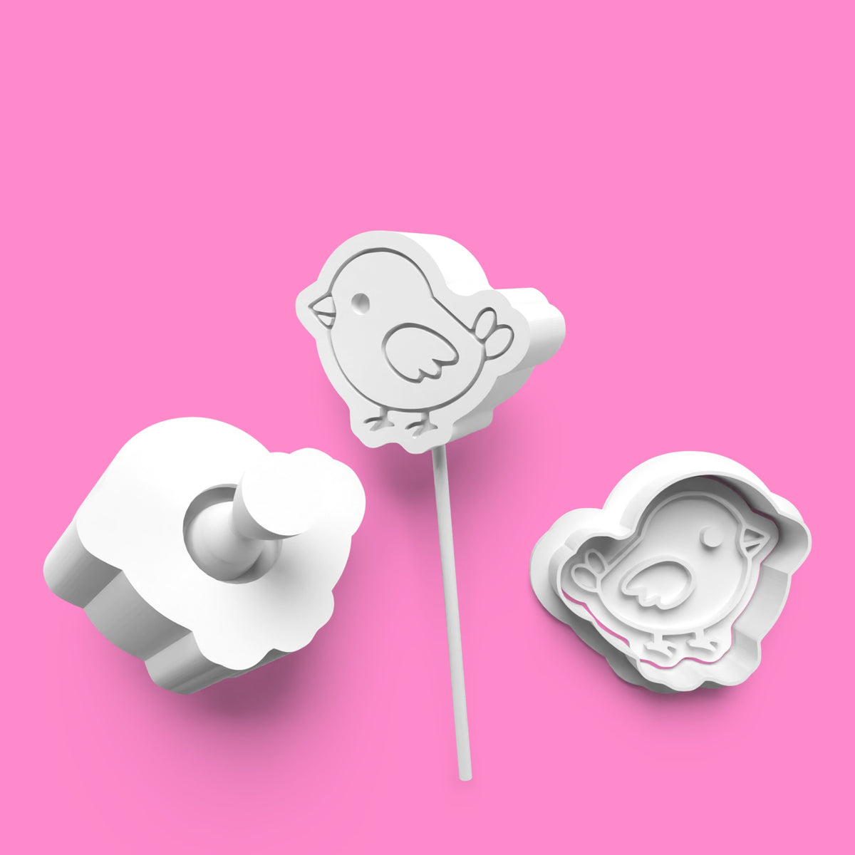 4-Piece Spring Animal Cake Pop Mold Set | Bunny, Chick, Flower & Butterfly