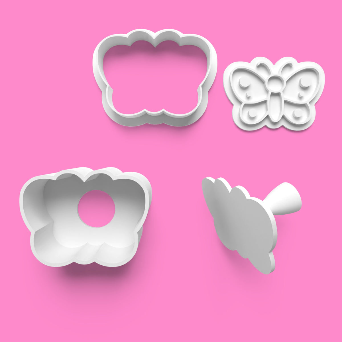 4-Piece Spring Animal Cake Pop Mold Set | Bunny, Chick, Flower & Butterfly
