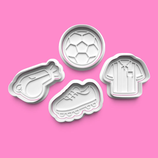 Football Referee Cookie Cutter Set - Ball, Boot , Jersey, and Whistle