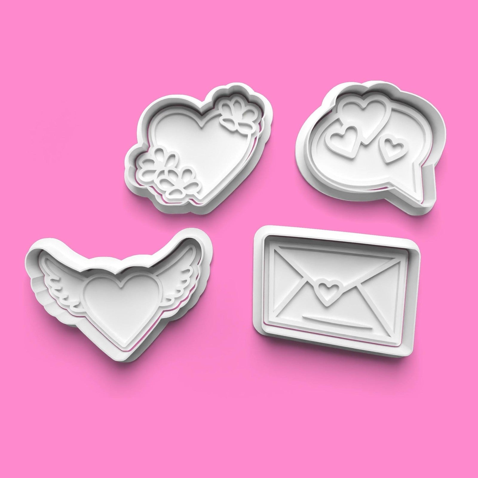 Heart Cookie Cutter Set | 3D Printed Various Heart Designs | Food-Safe PLA | Va