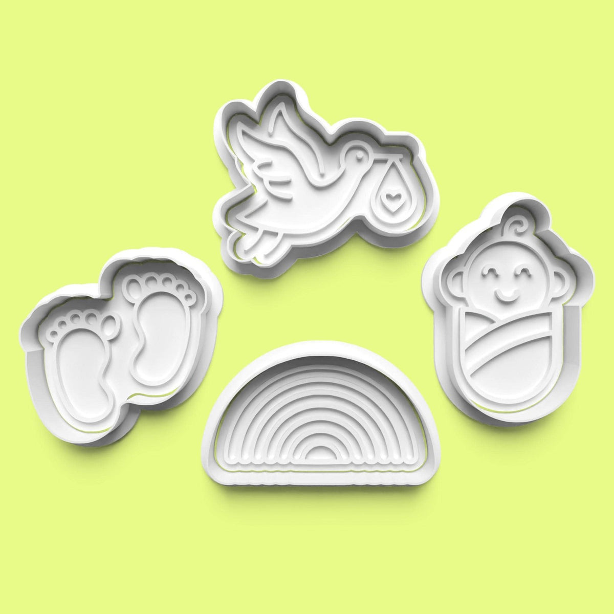 New Born Baby complete Cookie Cutter and Embosser Stamp Set.