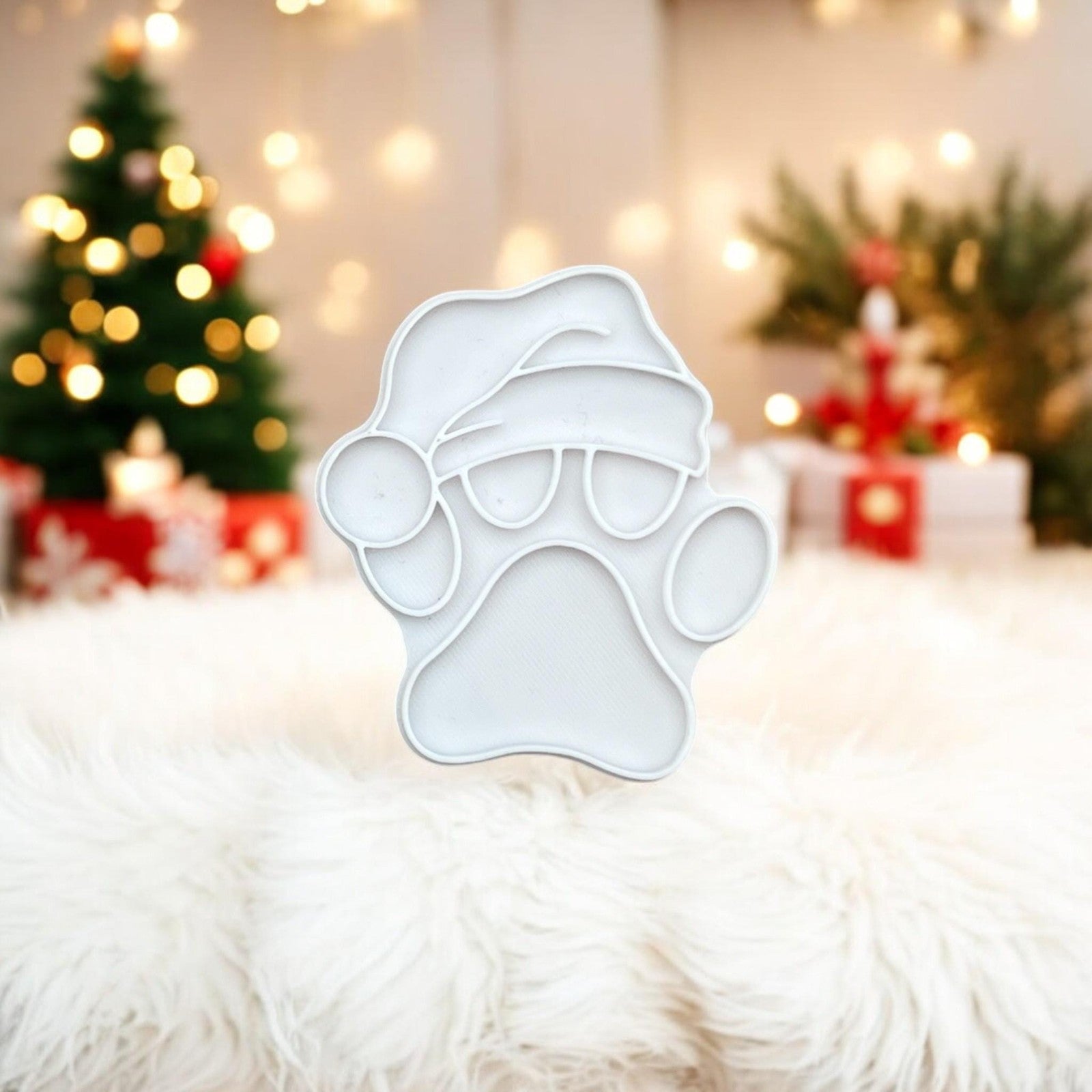 Dog Paw print Santa Hat Cutter and Embosser Set