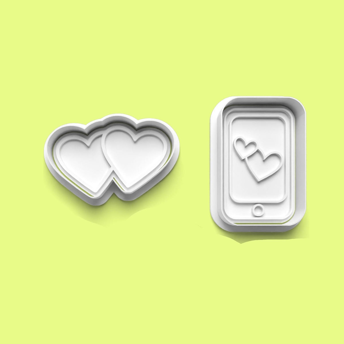 Heart Jigsaw, Mobile Phone & Heart Gift Cookie Cutter Set | 3D Printed Love-The