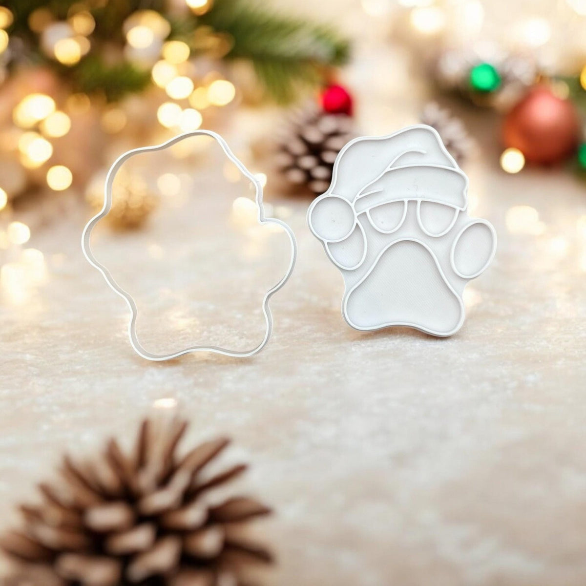 Dog Paw print Santa Hat Cutter and Embosser Set
