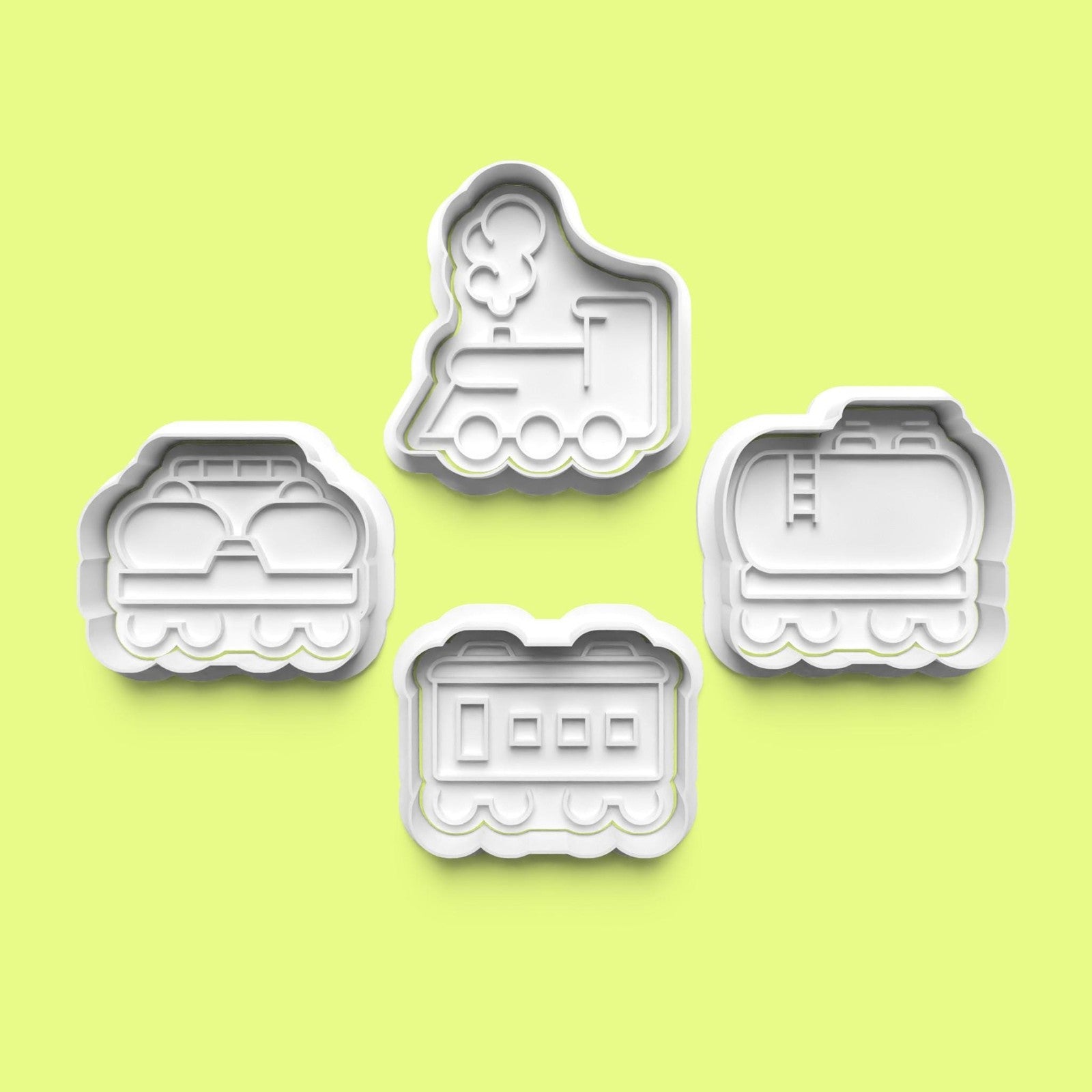 Steam Train & Carriage Cookie Cutter Set | 3D Printed Train Cookie Cutters | Fo