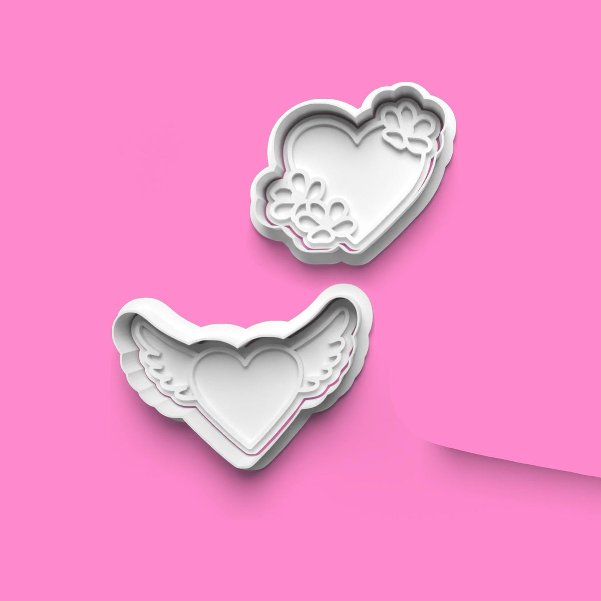 Heart Cookie Cutter Set | 3D Printed Various Heart Designs | Food-Safe PLA | Va