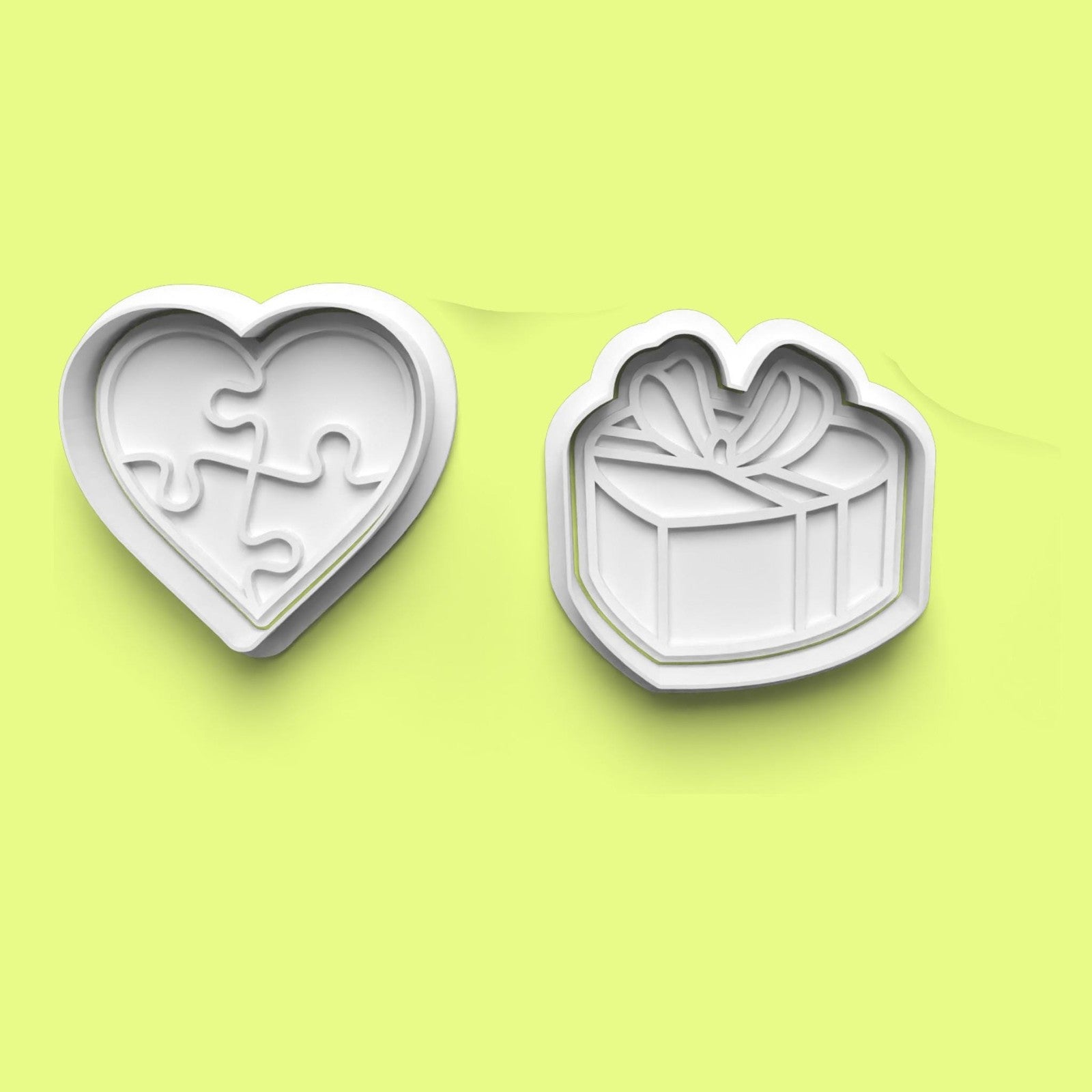 Heart Jigsaw, Mobile Phone & Heart Gift Cookie Cutter Set | 3D Printed Love-The