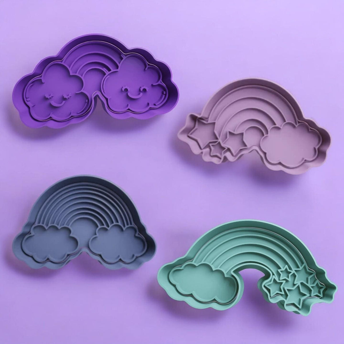 Cloud Rainbow various designs Cookie Cutter and Embosser Stamp