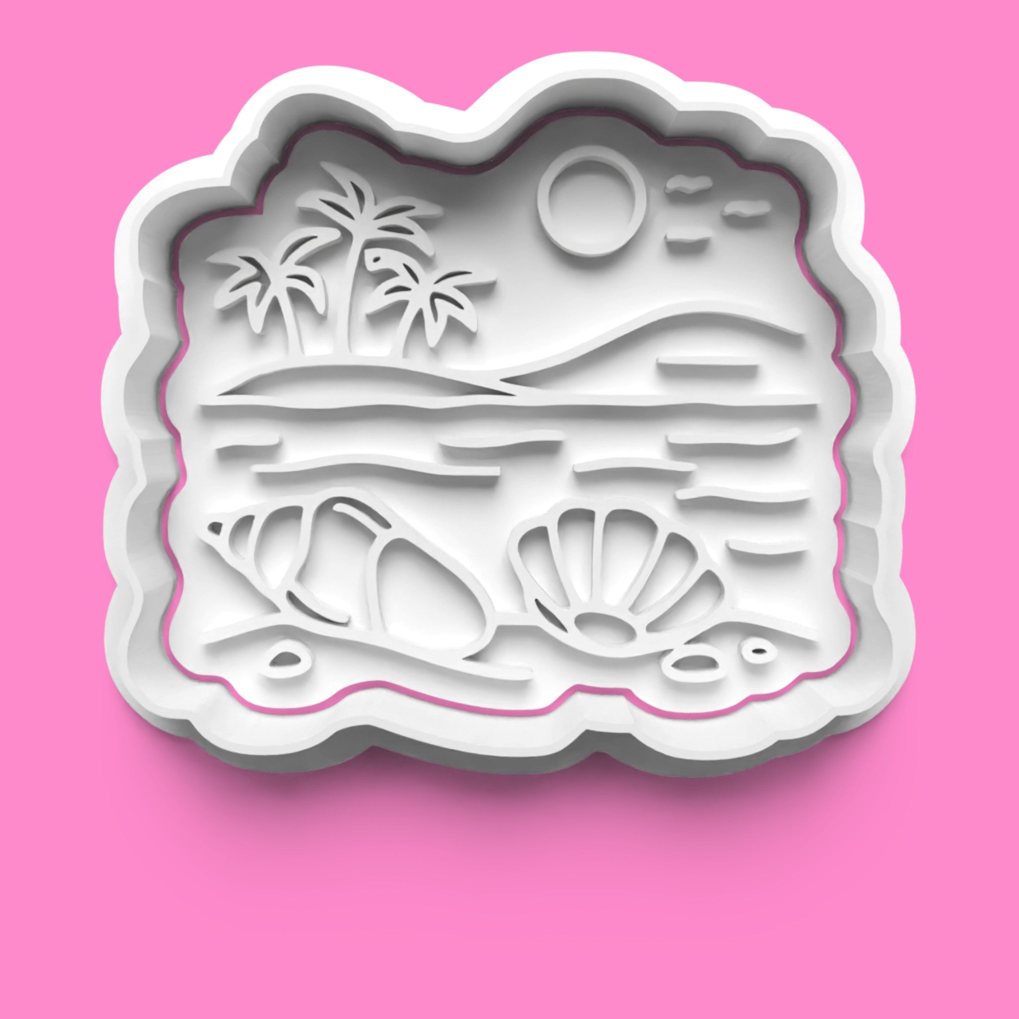 Coral Reef Cookie Cutter & Stamp Set | Tropical Beach, Sea Turtle, Dolphin & Coral Reef Designs | 7cm - 10cm