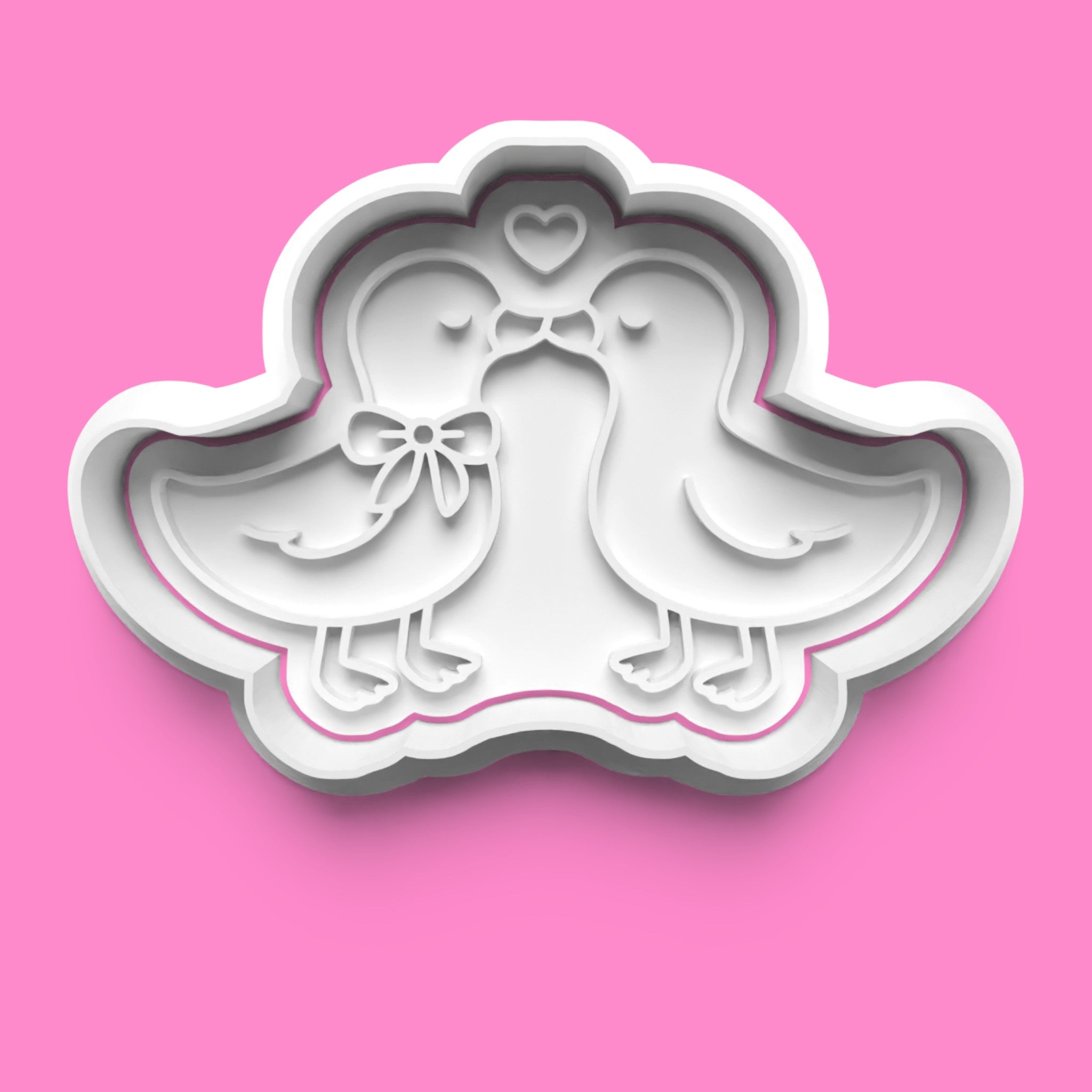Goose in Love Cookie Cutter & Stamp Set | Cute Valentine's & Wedding Duck Designs | 7cm - 10cm