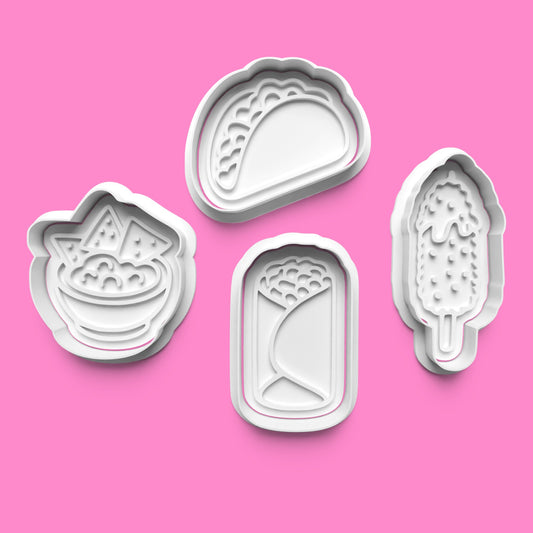 Mexican Food Cookie Cutters | Cute Taco & Burrito Biscuits Set. Food-Safe PLA in 7cm, 8cm & 10cm Sizes. Perfect for Taco Tuesdays & Fiesta Parties. Shop Now!