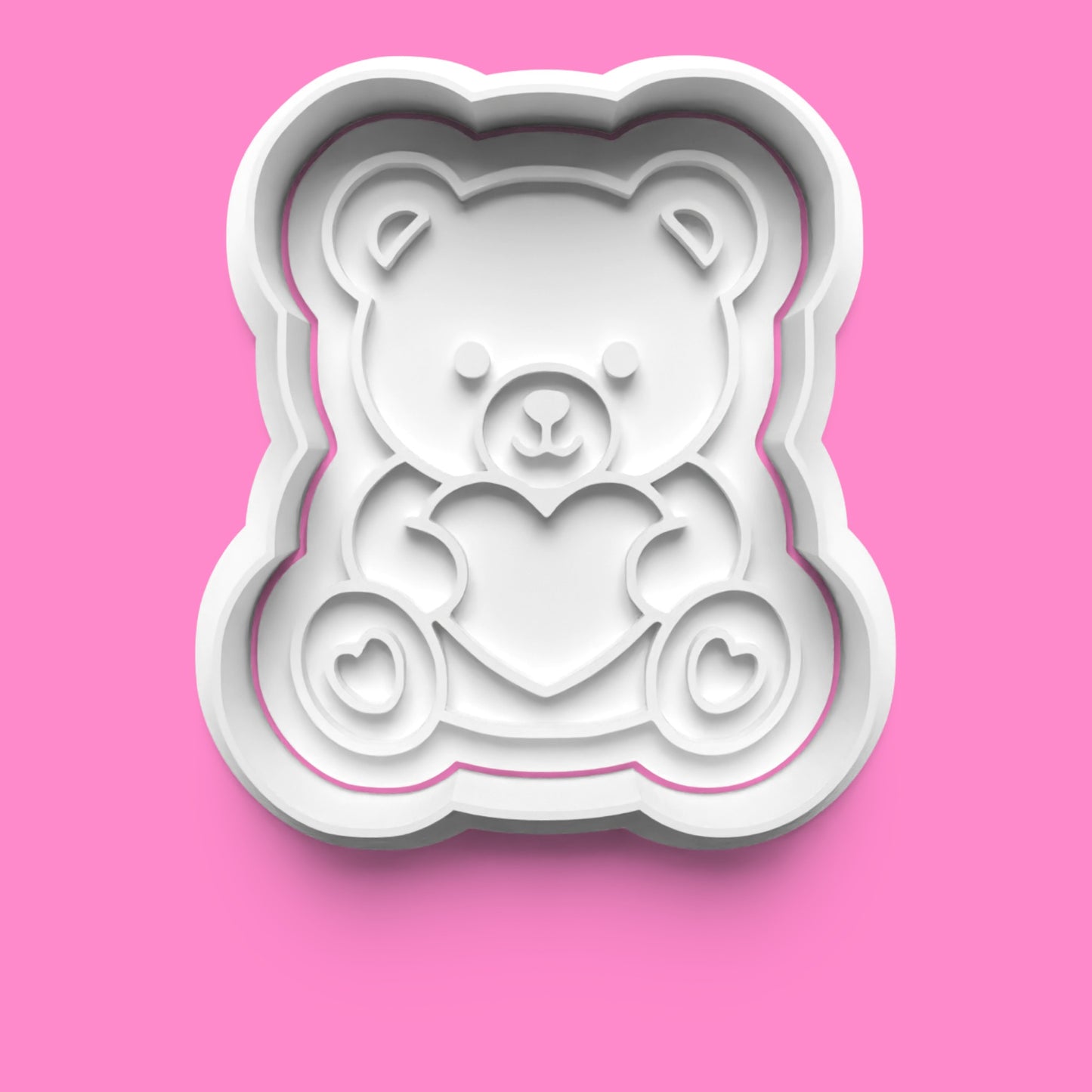 Kawaii Teddy Bear Cookie Cutter & Stamp Set | Cute Baby Shower & Birthday Bear Designs | 7cm - 10cm