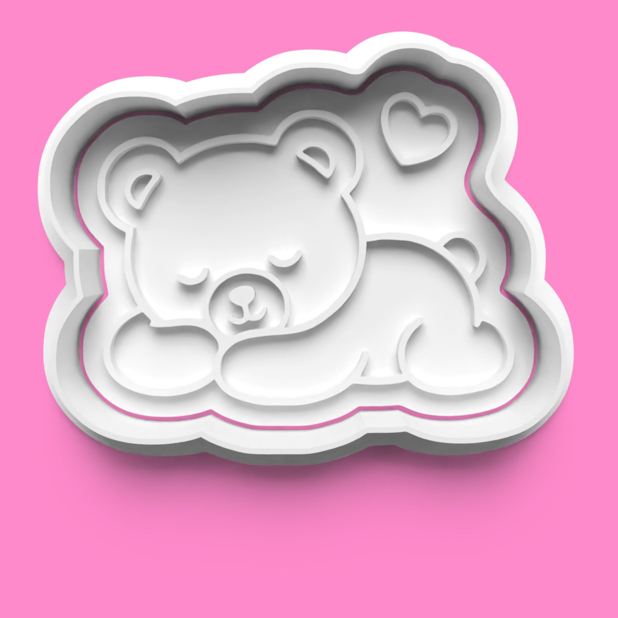 Kawaii Teddy Bear Cookie Cutter & Stamp Set | Cute Baby Shower & Birthday Bear Designs | 7cm - 10cm