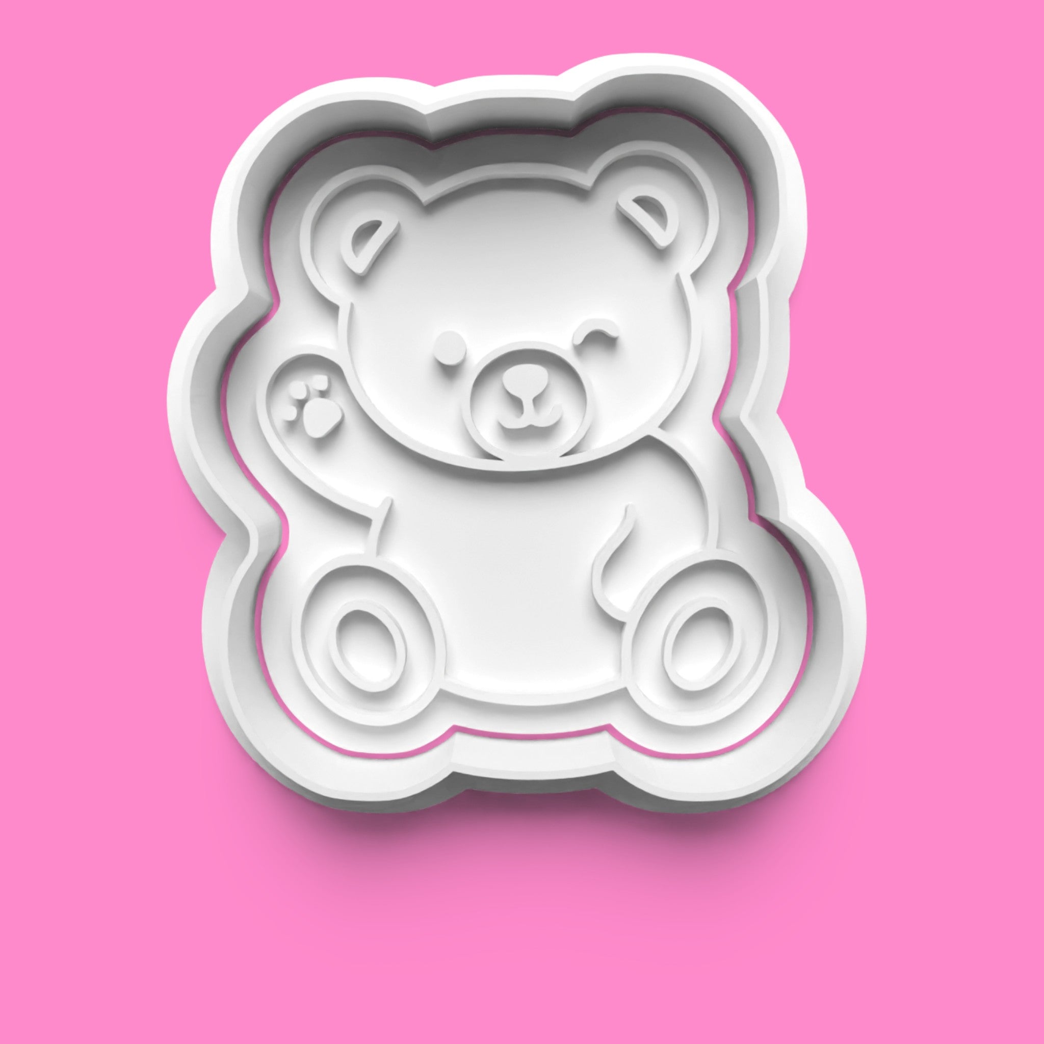 Kawaii Teddy Bear Cookie Cutter & Stamp Set | Cute Baby Shower & Birthday Bear Designs | 7cm - 10cm