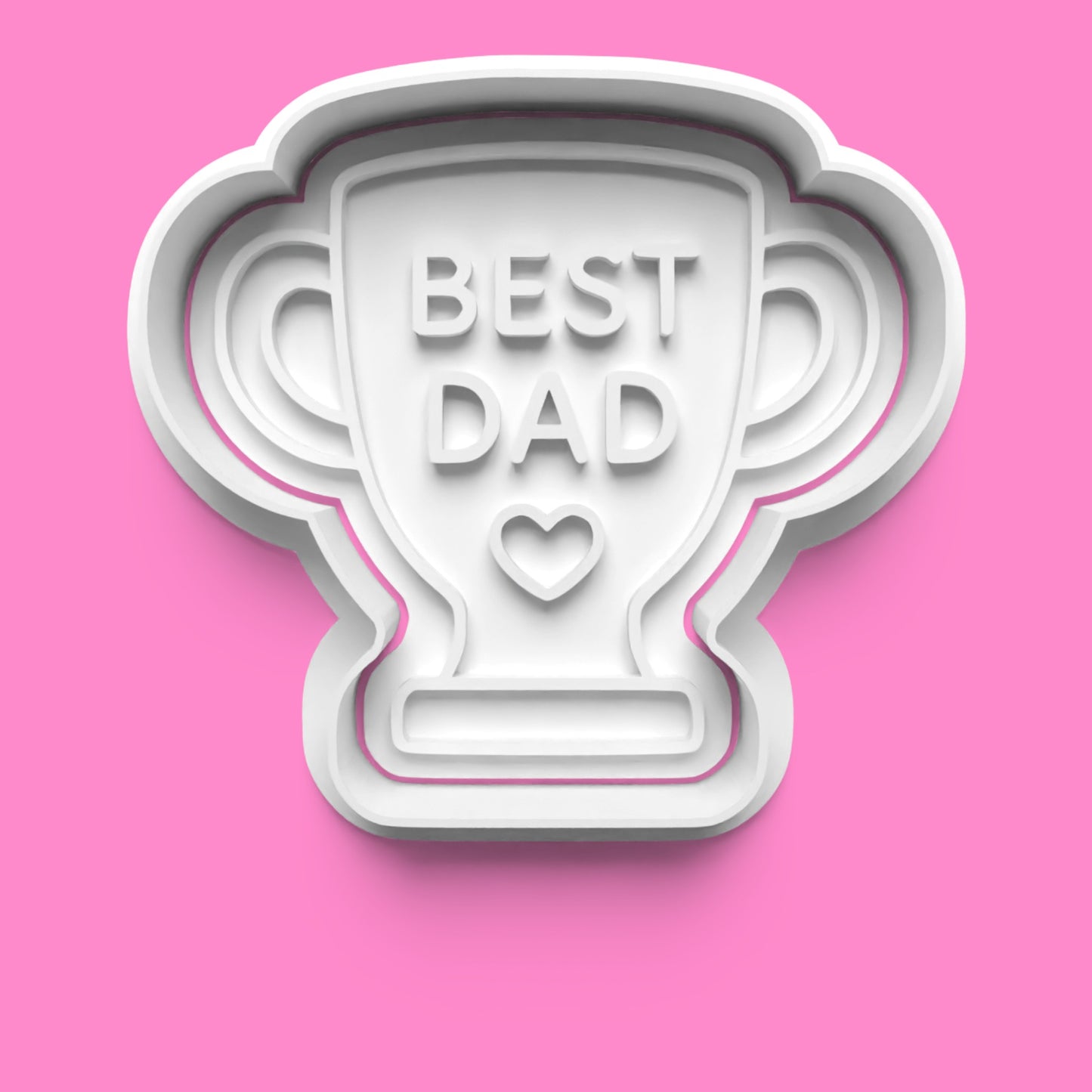 Father's Day Cookie Cutter & Stamp Set | Best Dad Trophy, Teddy Bear, Necktie & I Heart Dad Designs | 7cm - 10cm