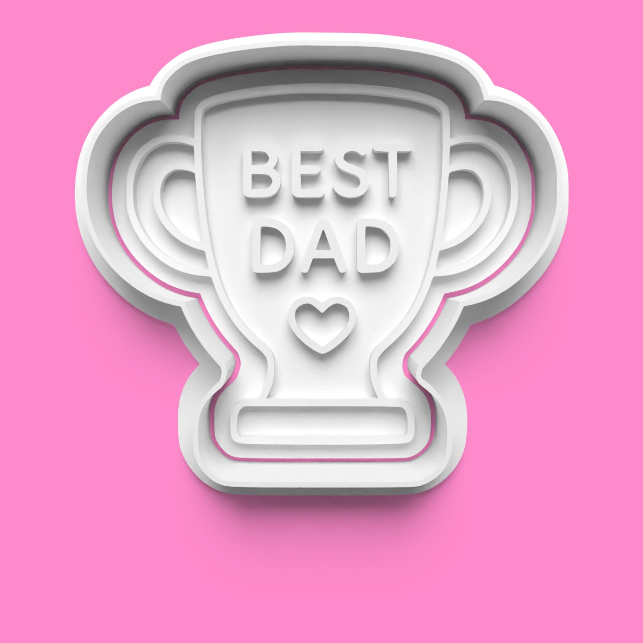 Father's Day Cookie Cutter & Stamp Set | Best Dad Trophy, Teddy Bear, Necktie & I Heart Dad Designs | 7cm - 10cm