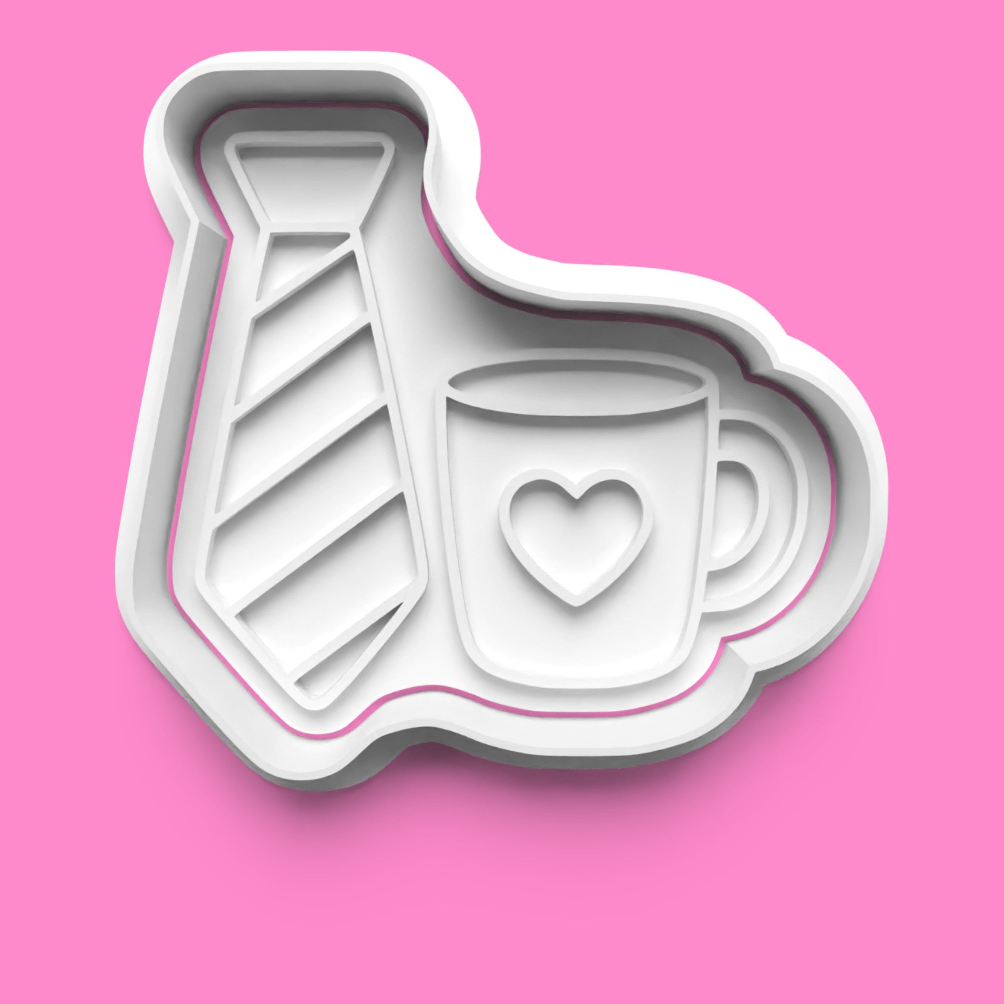 Father's Day Cookie Cutter & Stamp Set | Best Dad Trophy, Teddy Bear, Necktie & I Heart Dad Designs | 7cm - 10cm