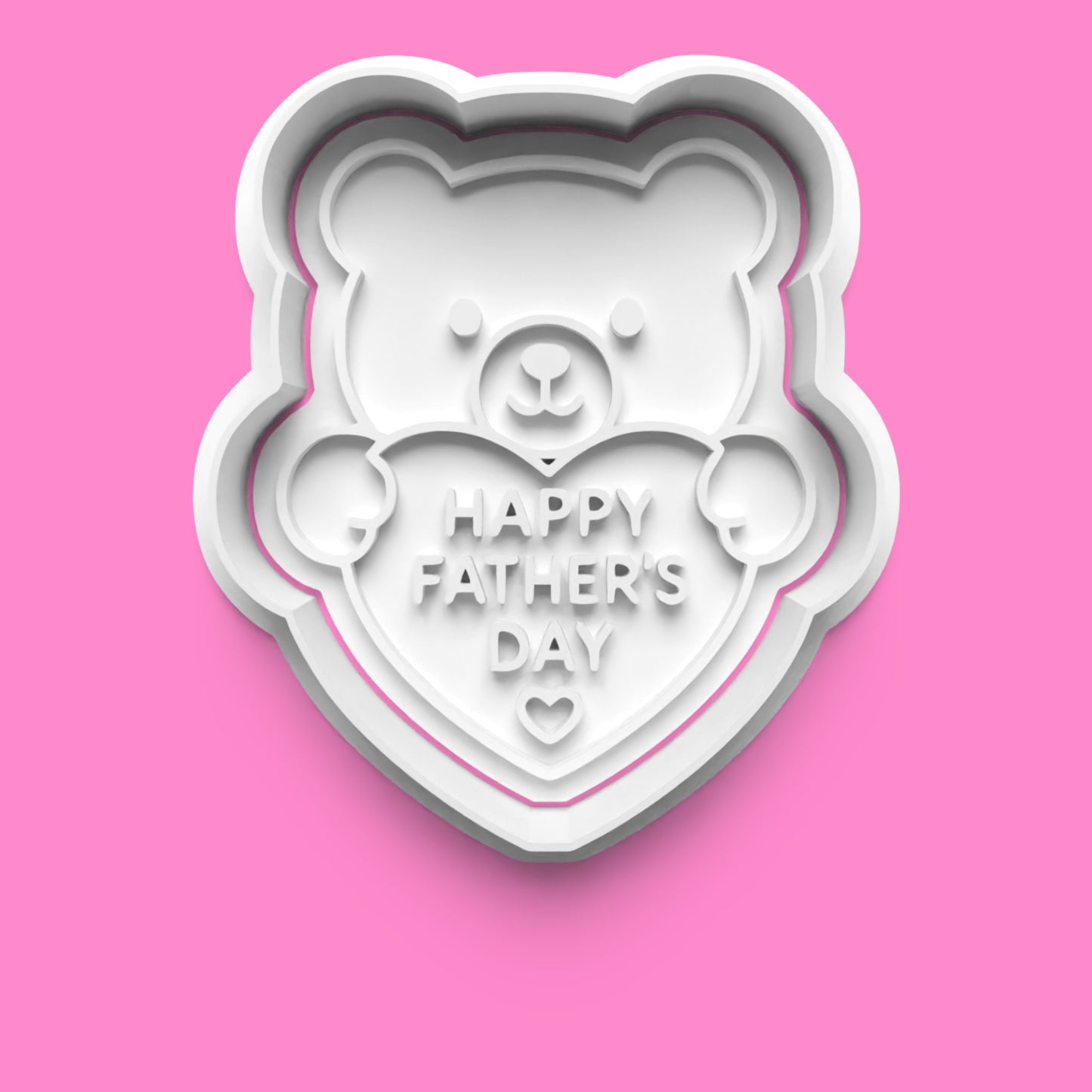 Father's Day Cookie Cutter & Stamp Set | Best Dad Trophy, Teddy Bear, Necktie & I Heart Dad Designs | 7cm - 10cm