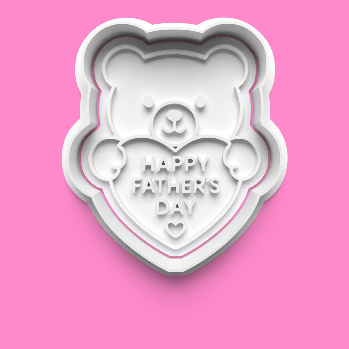 Father's Day Cookie Cutter & Stamp Set | Best Dad Trophy, Teddy Bear, Necktie & I Heart Dad Designs | 7cm - 10cm