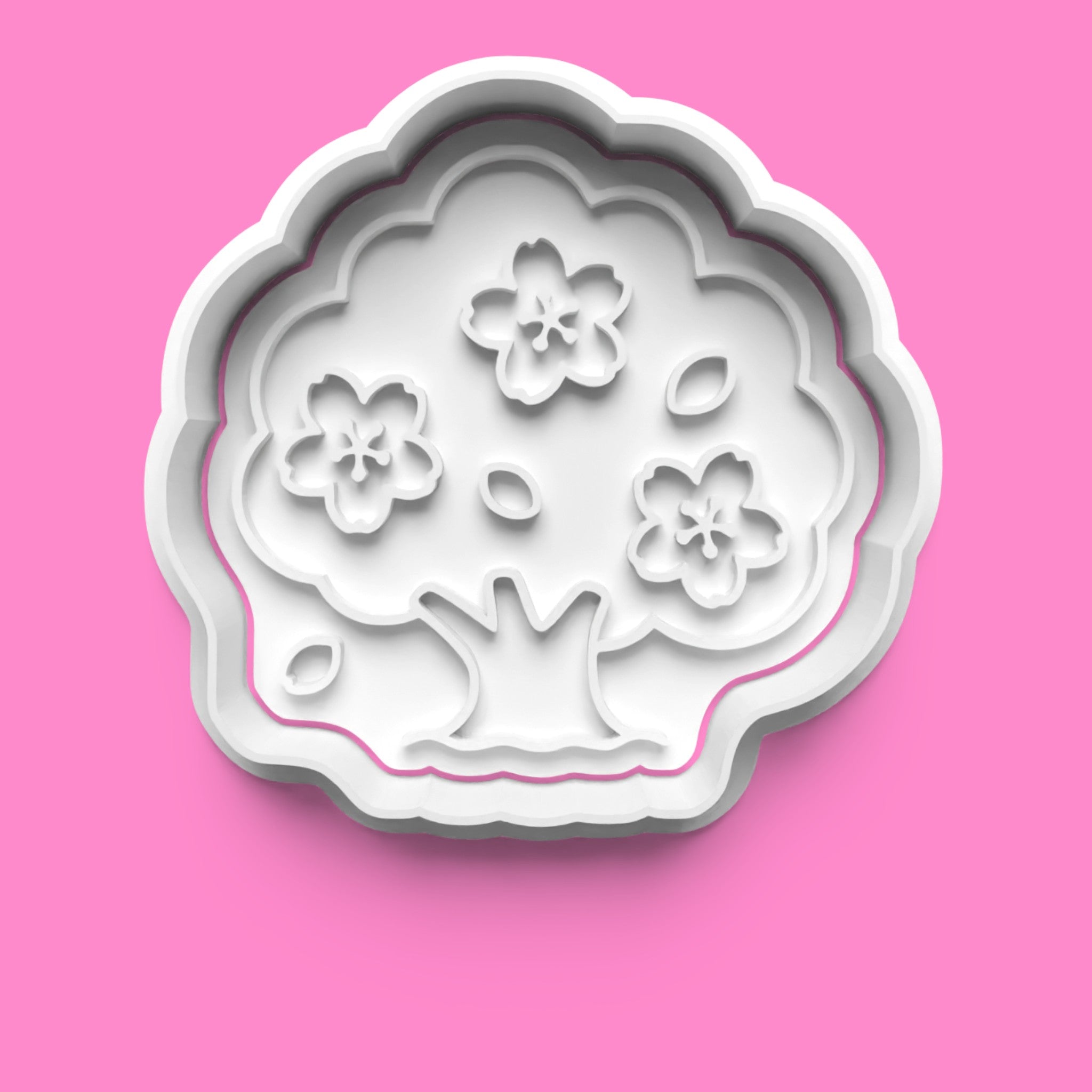 Japanese Cherry Blossom Sakura Cookie Cutter & Stamp Set | Sakura Tree, Blossom Branch & Traditional Picnic Designs | 7cm - 10cm