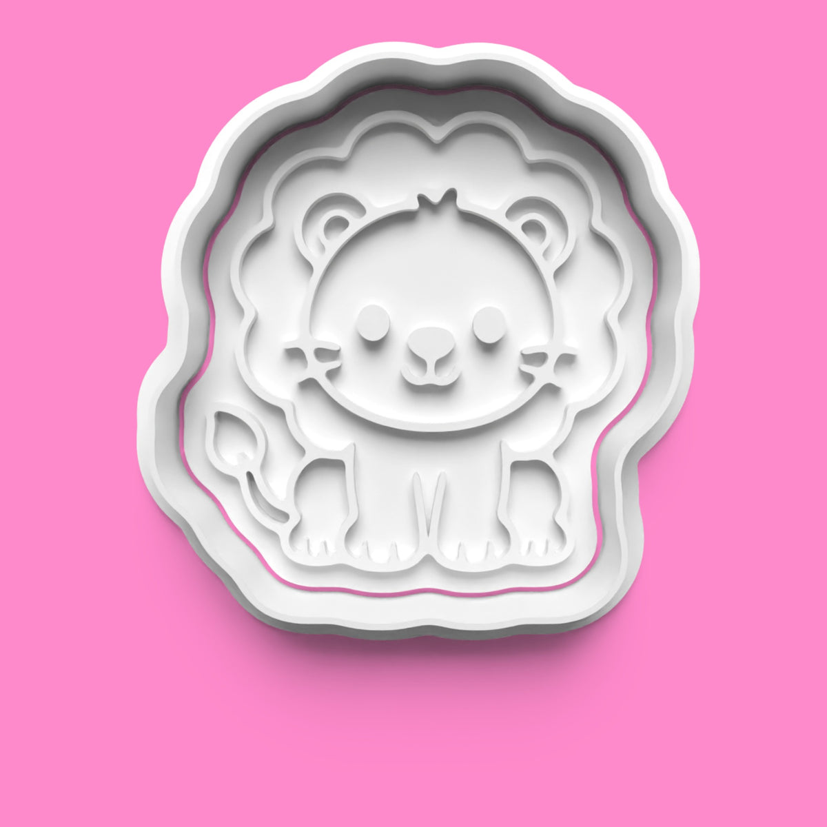 Birthday Cookie Cutter & Embosser Set of 4 | Lion, Cake, Balloons & Crown