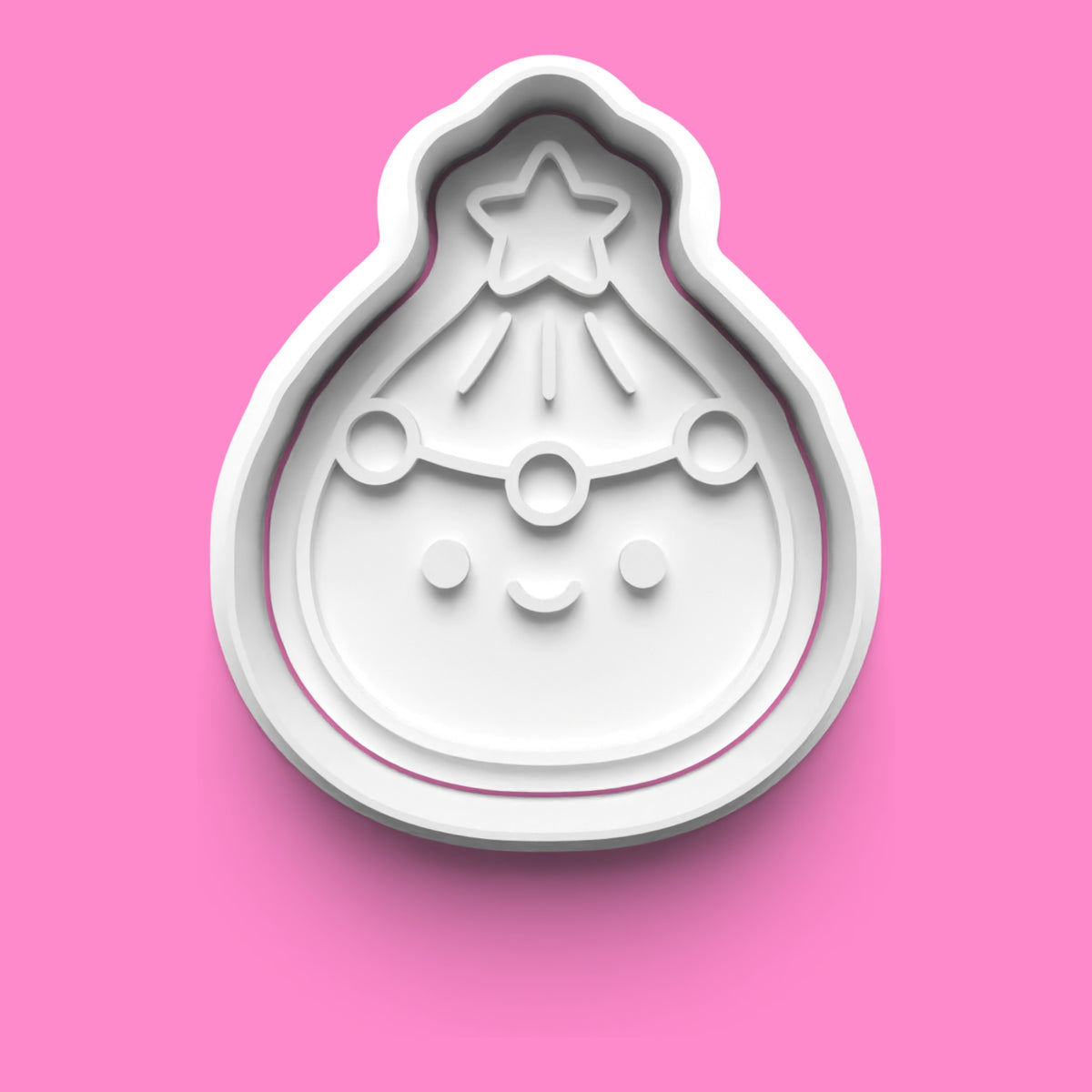 Cute Christmas Faces Cookie Cutter & Embosser Set – 4 Designs.