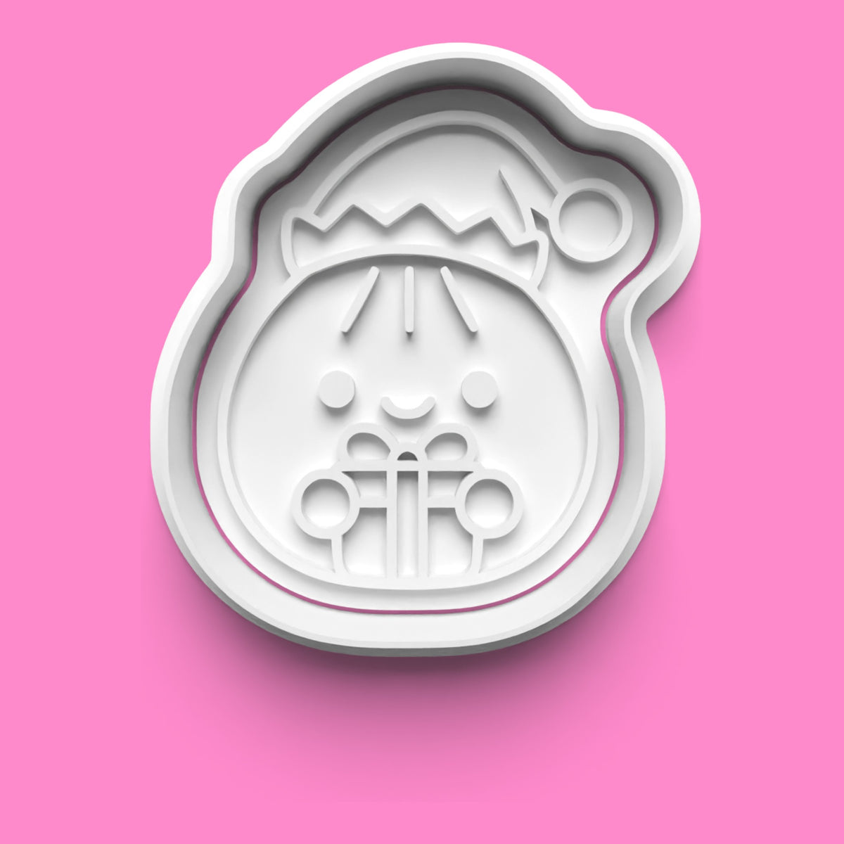 Cute Christmas Faces Cookie Cutter & Embosser Set – 4 Designs.