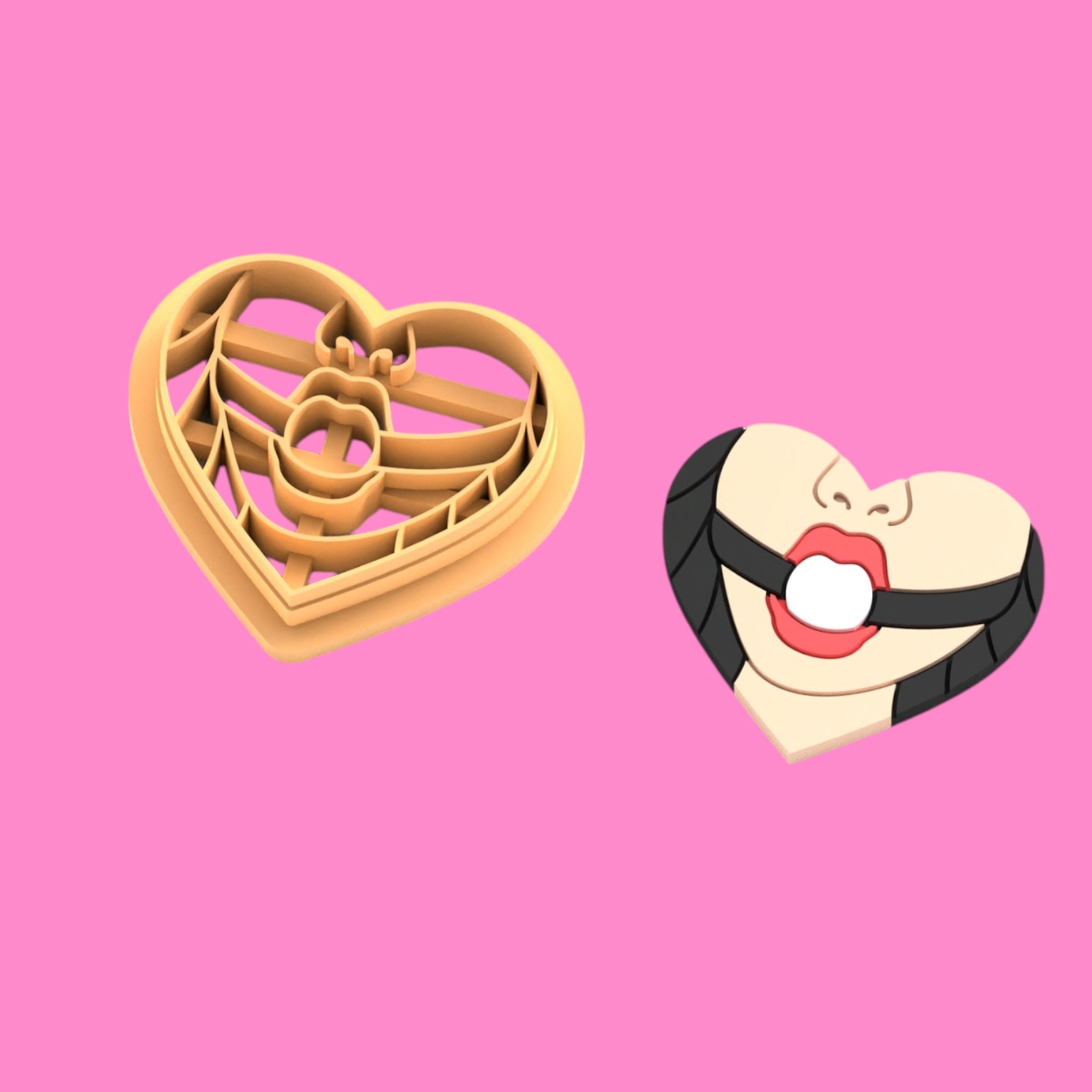 Heart Ball Gag Clay Cutter – Edgy Alternative Valentine’s Day Polymer Clay Tool