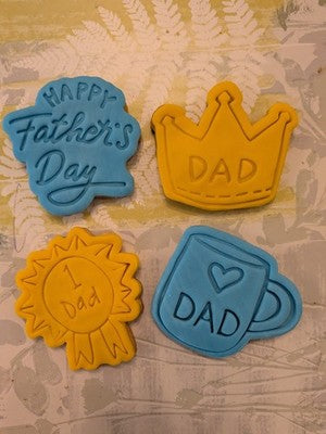 Father’s Day Cookie Cutter Set (4 pcs) | Dad-Themed Baking Tools | PLA