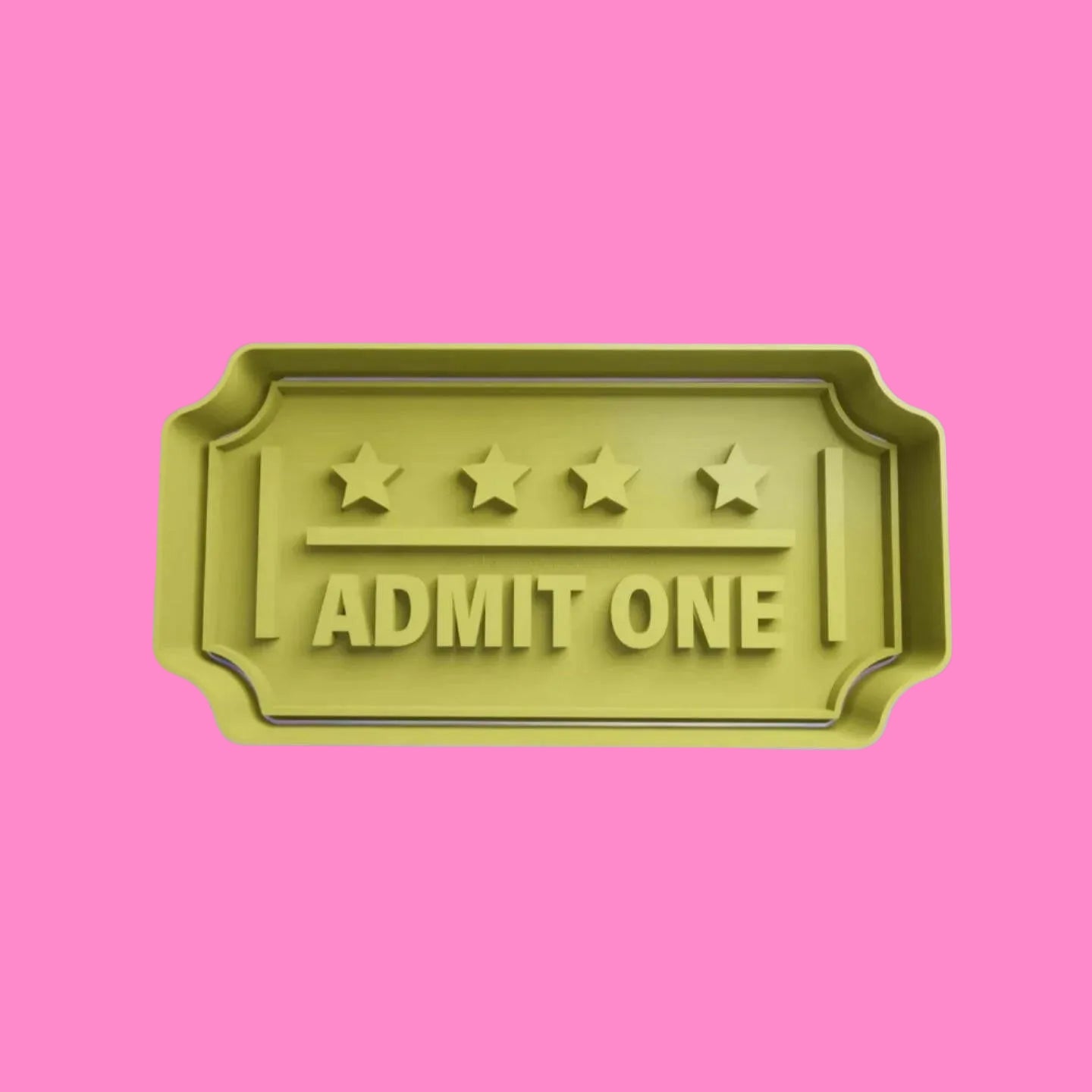 Admit One Ticket Embosser and Cookie Cutter – 8.7 cm x 4.6 cm.