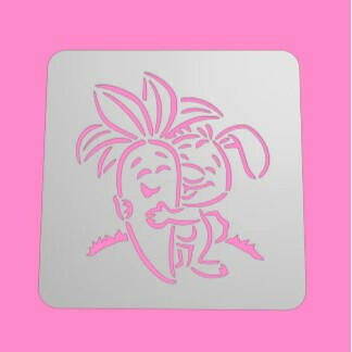 "Bunny & Carrot Stencil Sheet – Easter Cookie & Cake Decorating Stencil".