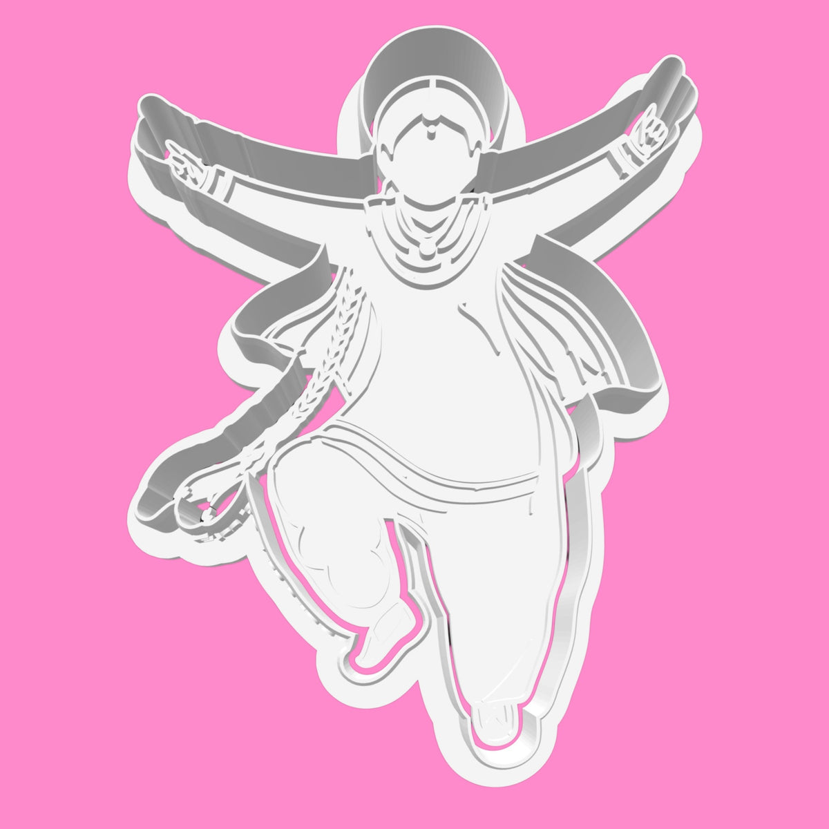 Punjabi Bhangra Dancers Cookie Cutter Set – Traditional Indian Folk Dance Baking & Fondant Tools