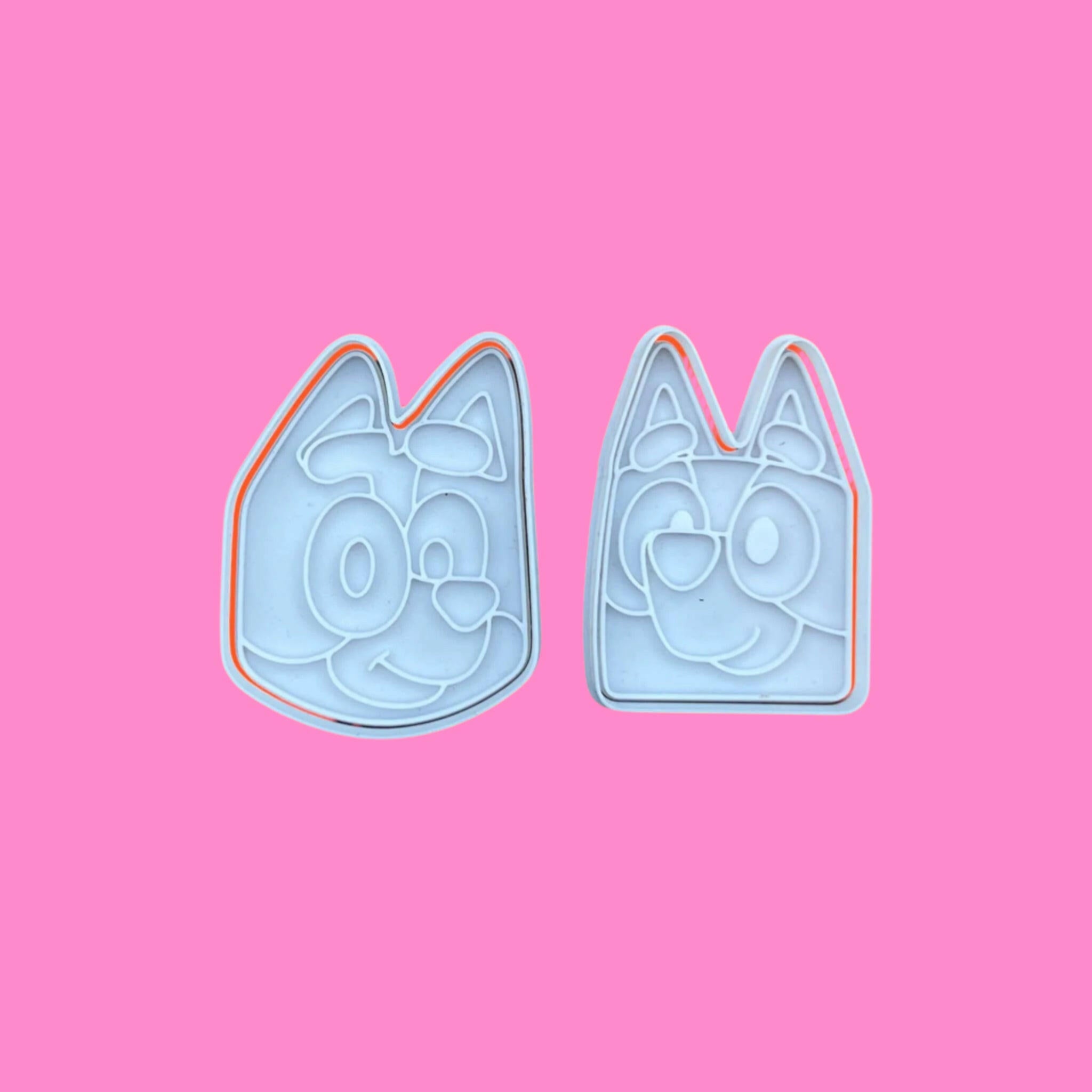 Bluey and Bingo Heads Cutter and  Embosser Set.