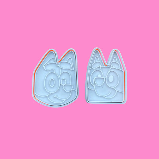 Bluey and Bingo Heads Cutter and  Embosser Set.