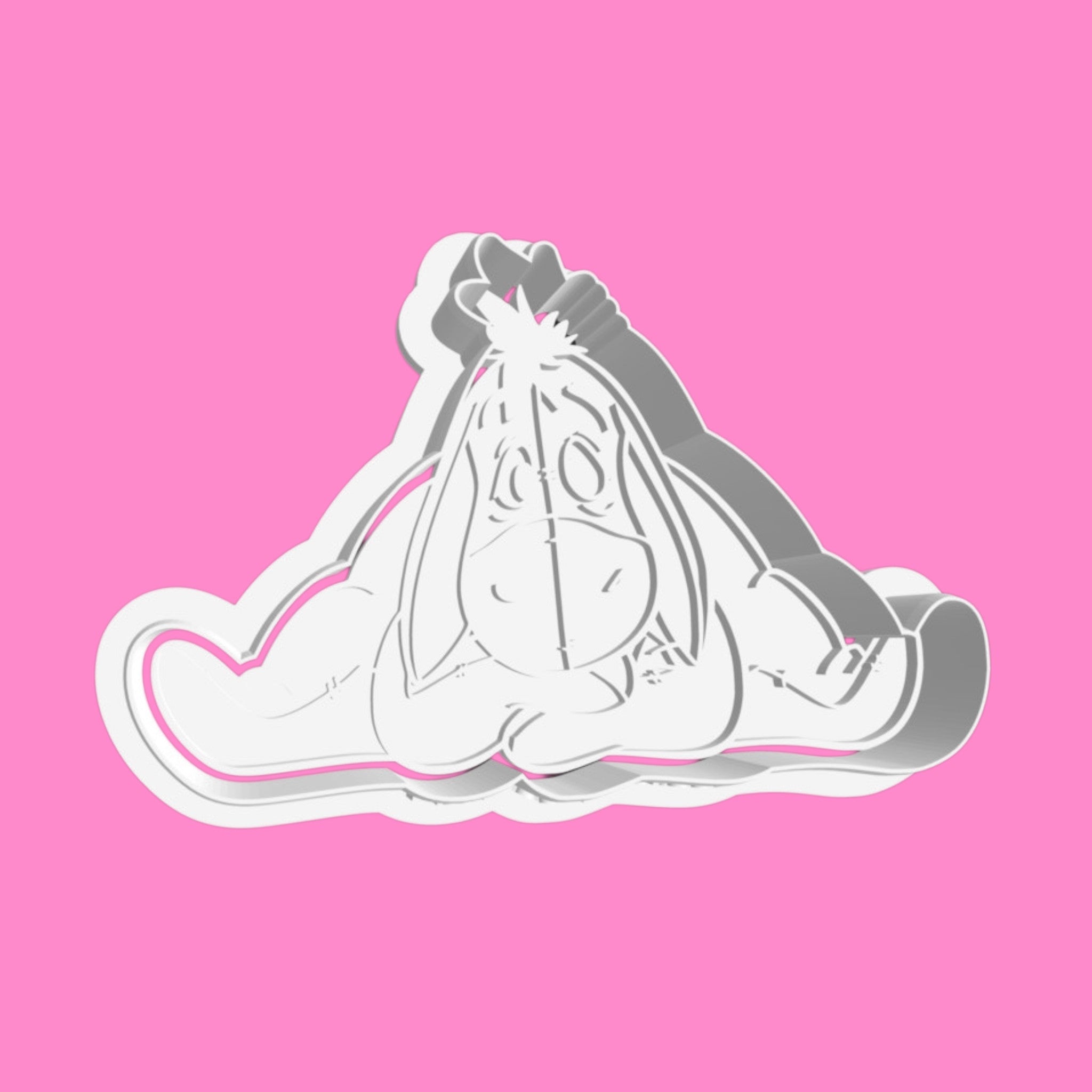 Classic Eeyore Sitting Cookie Cutter – Lovable Donkey Embossing Tool for Baby Showers & Birthdays