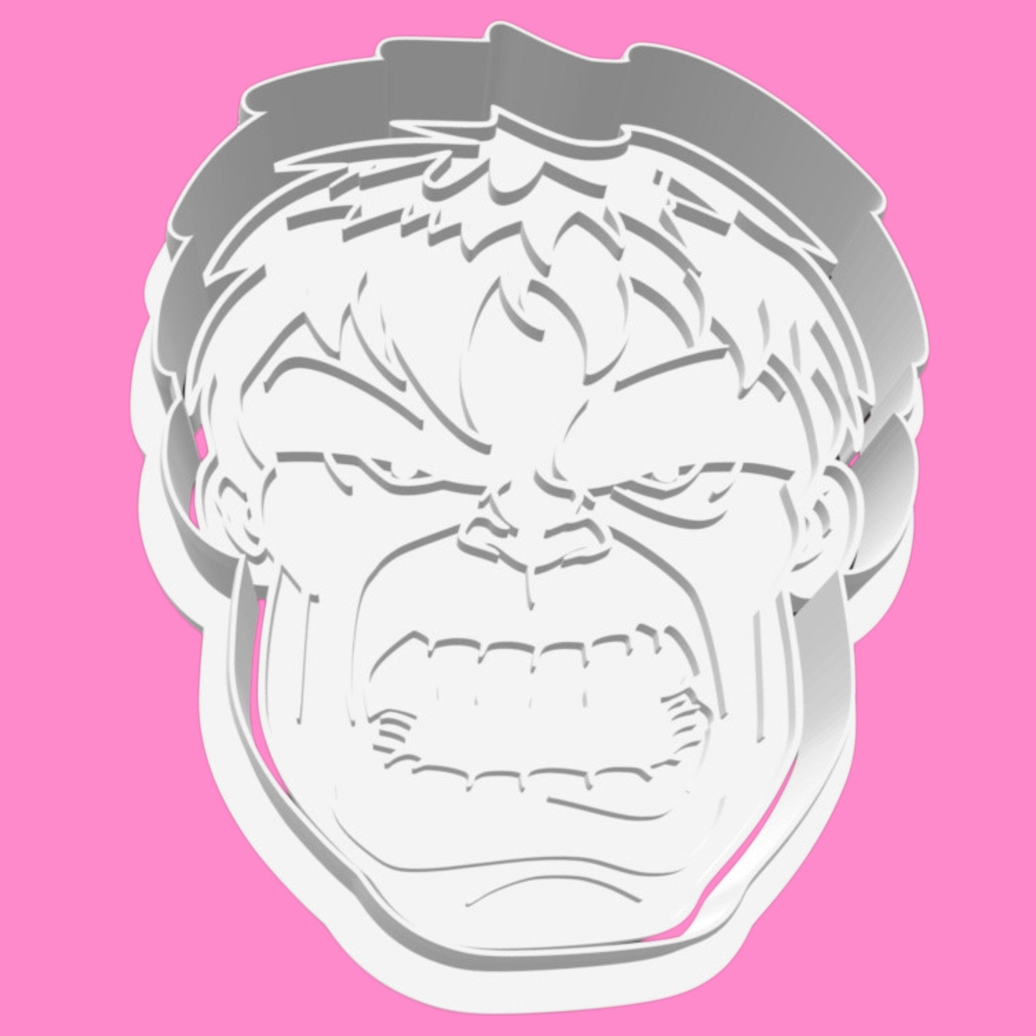 Incredible Hulk Face Cookie Cutter – 8cm Superhero Themed Baking & Fondant Tool