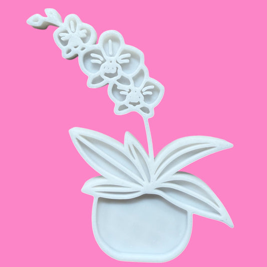 Orchid in Pot Cookie Cutter & Stamp Set (2 pcs) | Floral-Themed Baking | PLA