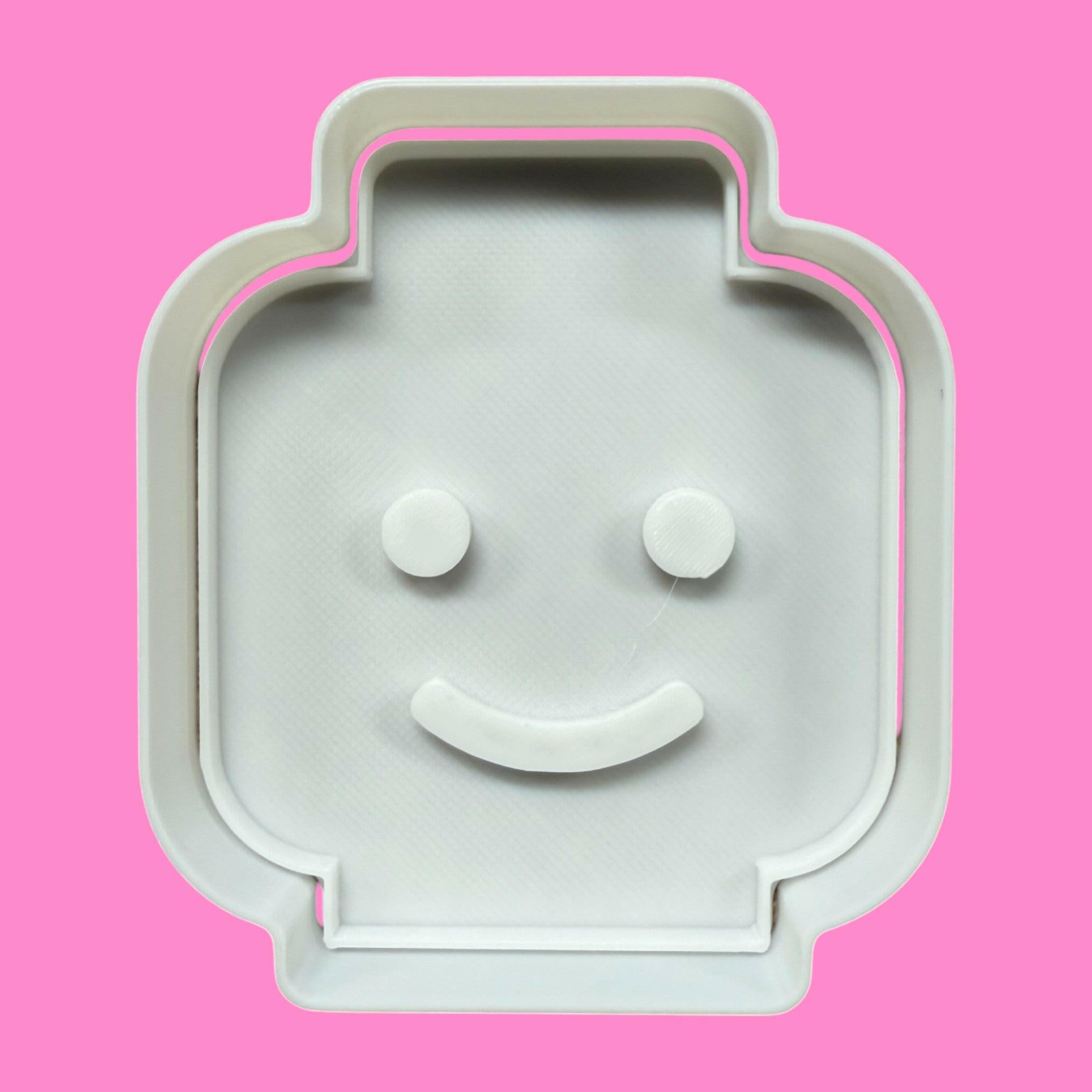 LEGO-Inspired Cookie Cutter Set – Brick, Minifigure, Face, and Square Block Designs.