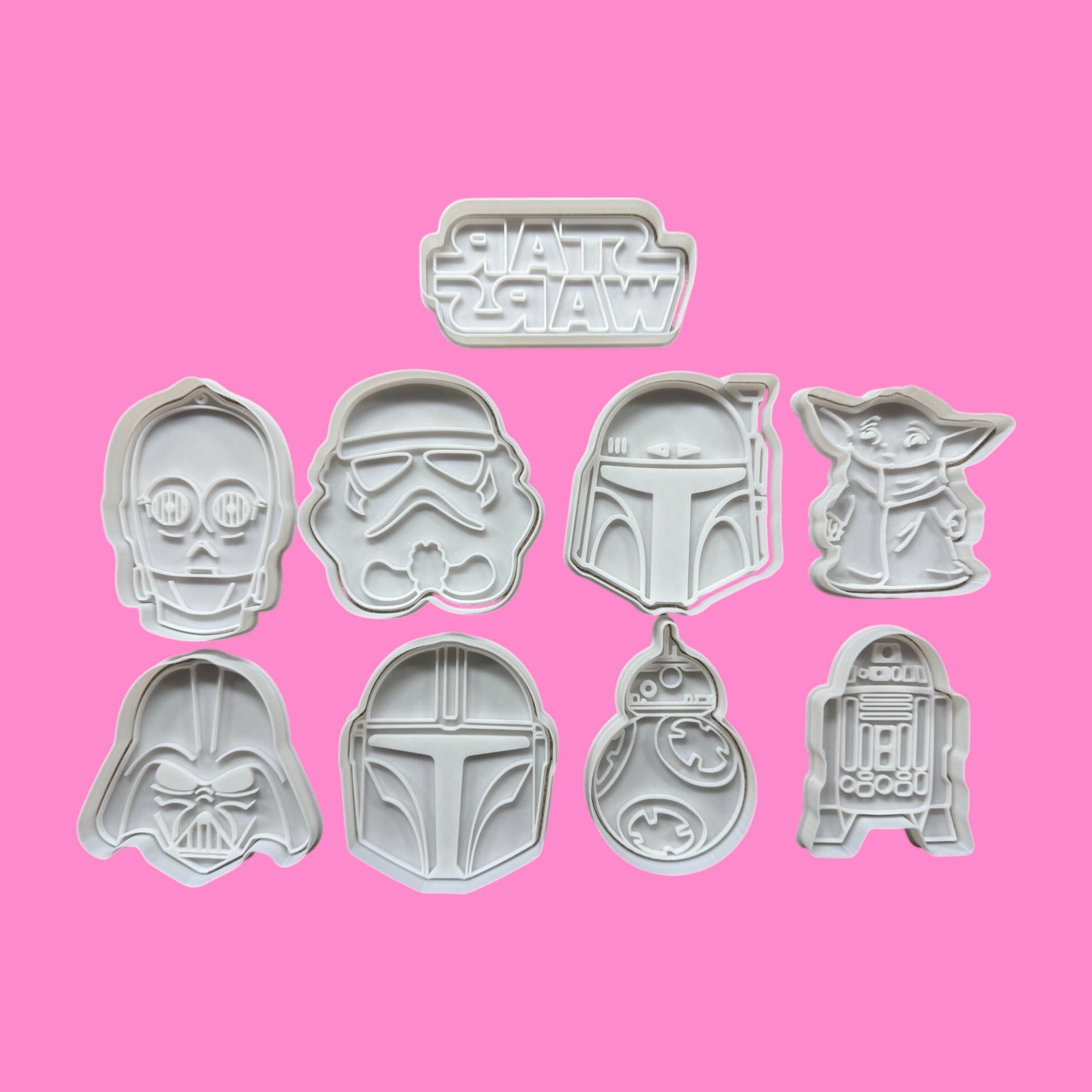 Star Wars Cookie Cutter Set – 9 Iconic Character Designs, Approx. 8 cm.